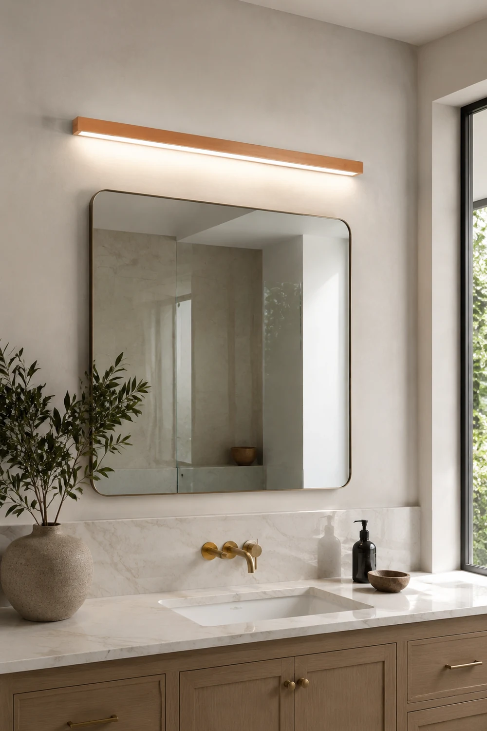 Ozawa Spiegelfront Wandleuchte Linear,1/2-flammig, 5 Größe - Lumpaz