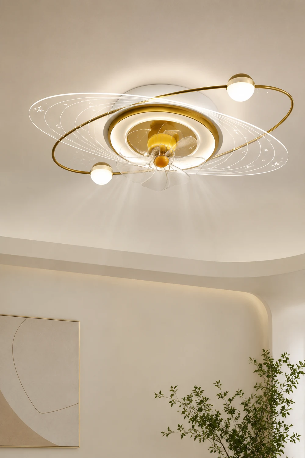 Madina Deckenventilator mit Beleuchtung, 3 Stile, ∅55/60CM - Lumpaz