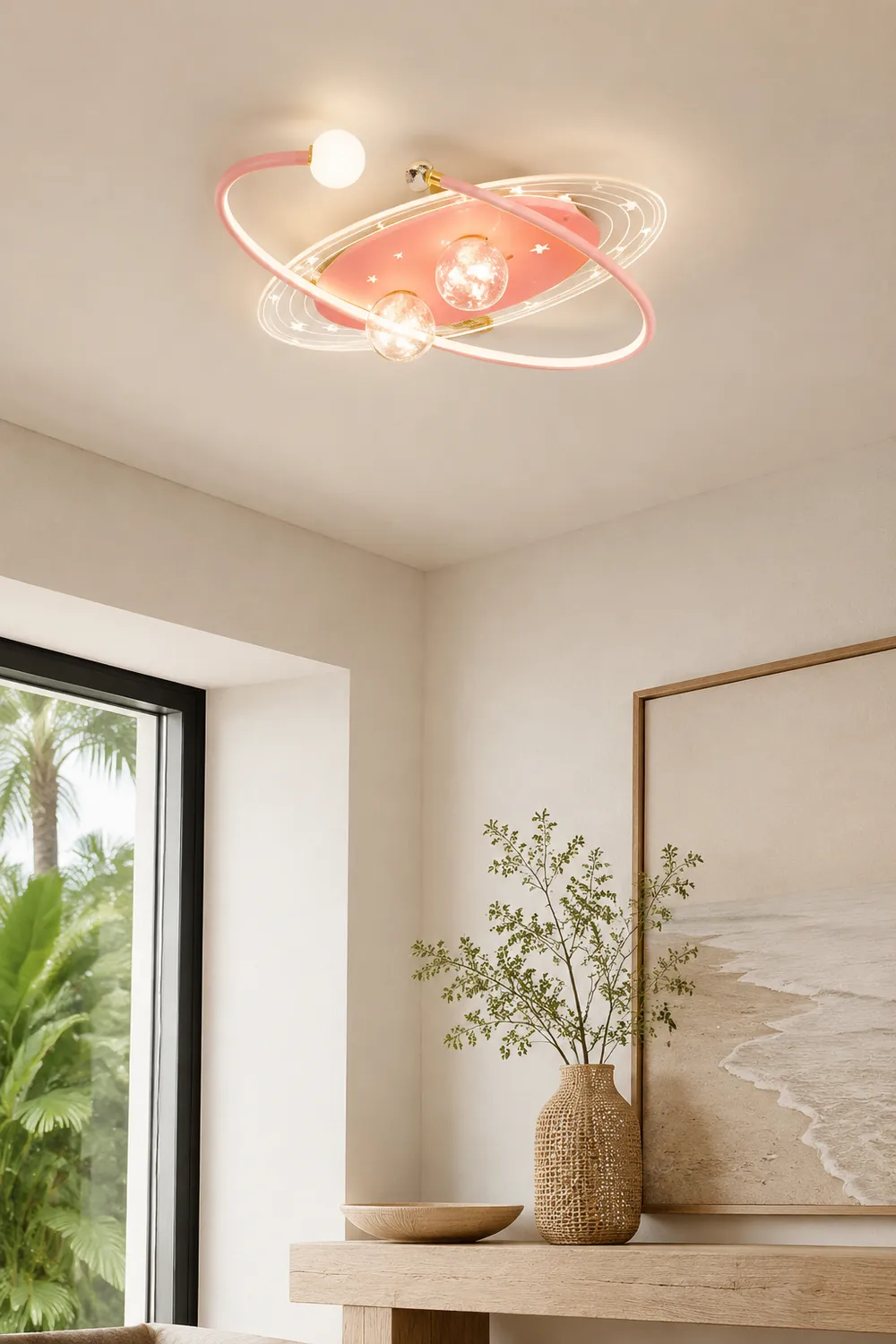 Madina Sternenklar Deckenventilator mit Beleuchtung, 3 Farben, 3/5 flammig, ∅52CM - Lumpaz