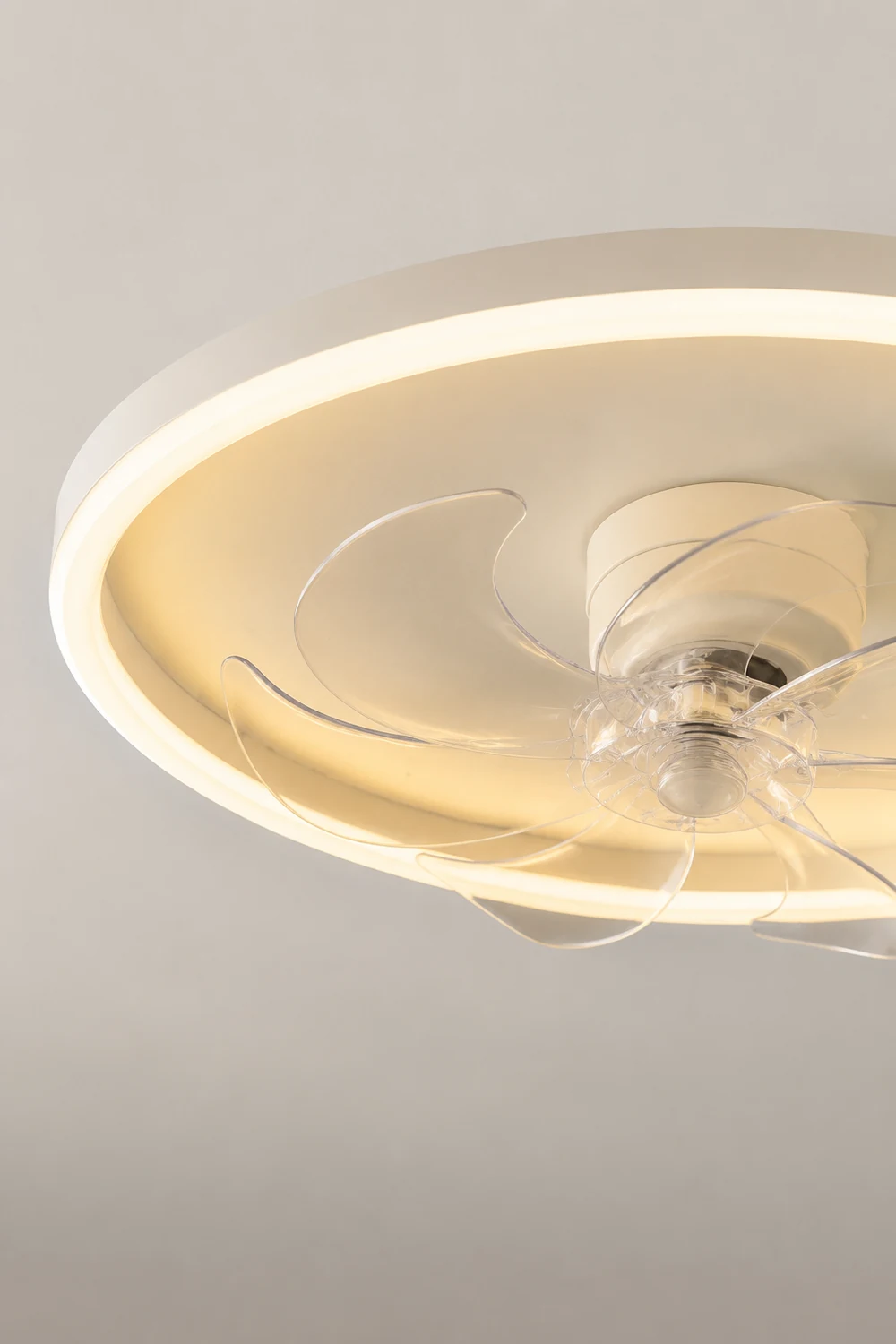 Edge Deckenventilator mit Beleuchtung Ring Weiß 7-Blatt, ∅41/50/60CM - Lumpaz