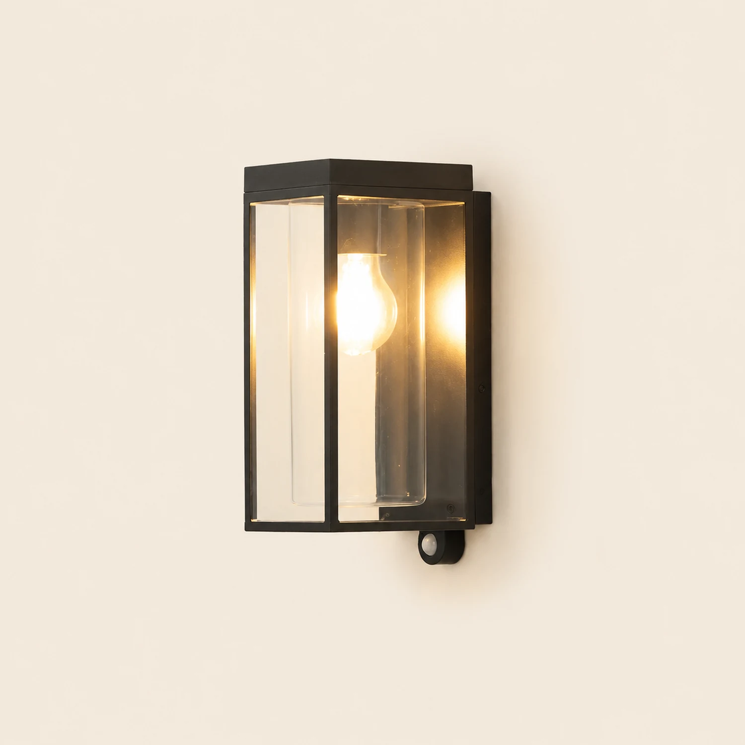 Orr Außenwandleuchte Rechteck Schwarz, Solar, 28CM Lang - Lumpaz