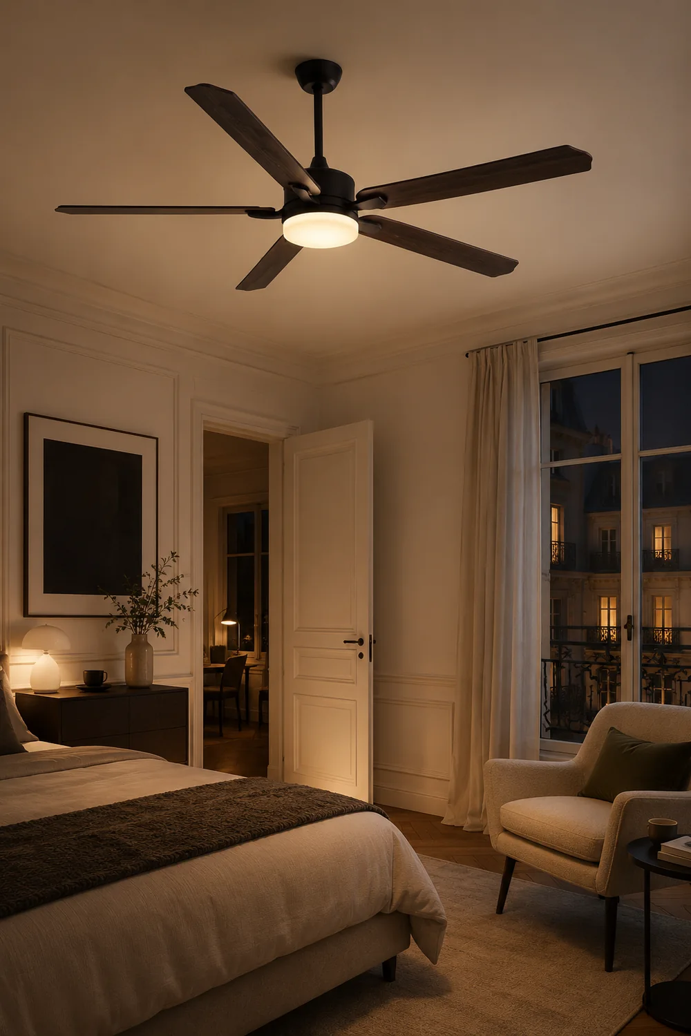 Haydn Deckenventilator mit Beleuchtung Schwarz 6-Blatt, ∅152/193CM - Lumpaz
