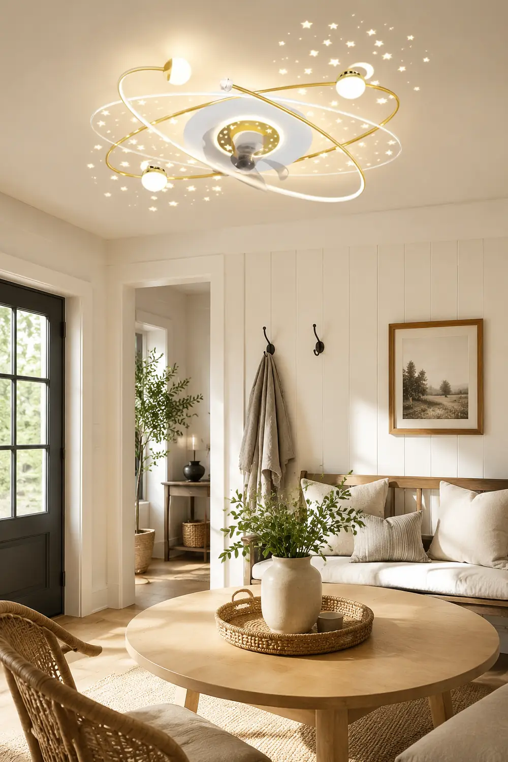 Madina Deckenventilator mit Beleuchtung Sternklar, 3 Farben, ∅110CM - Lumpaz