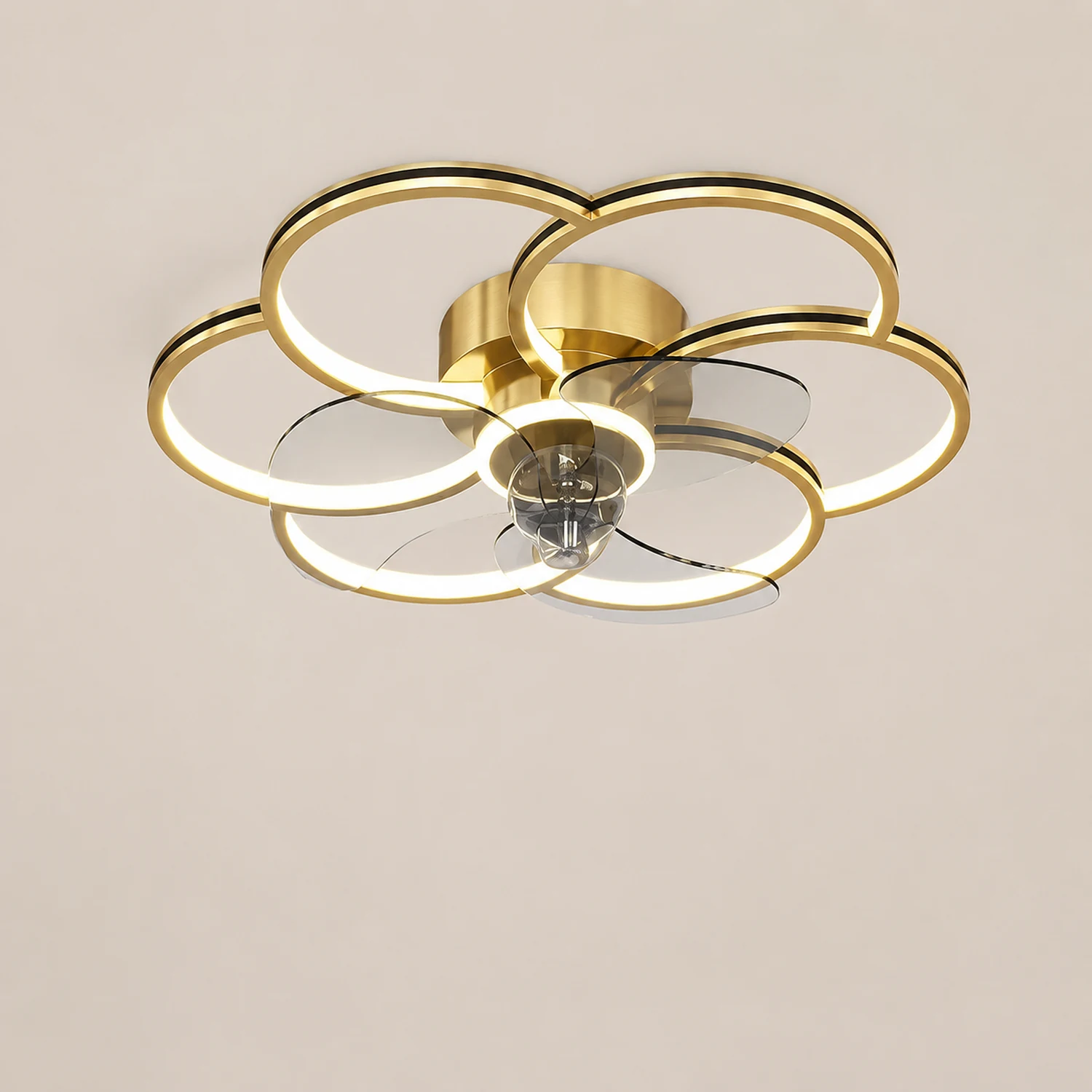 Arisha Deckenventilator mit Beleuchtung, 2 Farben, 4 Stile, ∅51/56/61cm - Lumpaz