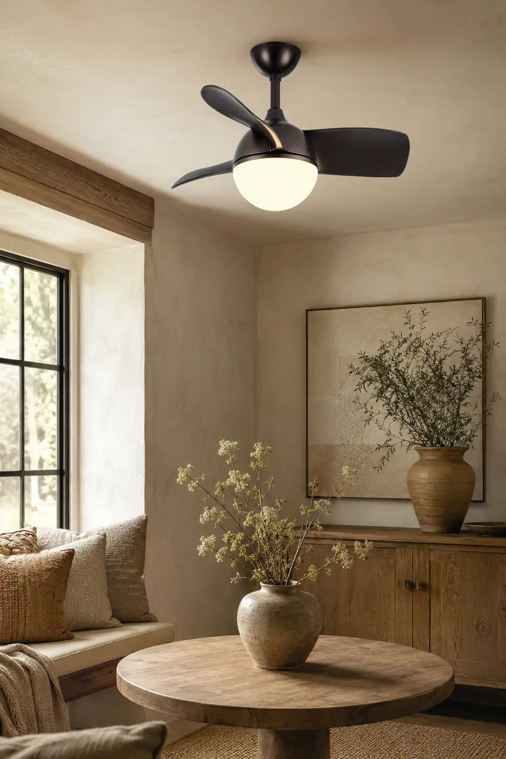 Morandi Deckenventilator mit Beleuchtung 3-Blatt, 3 Farben, ∅76cm - Lumpaz