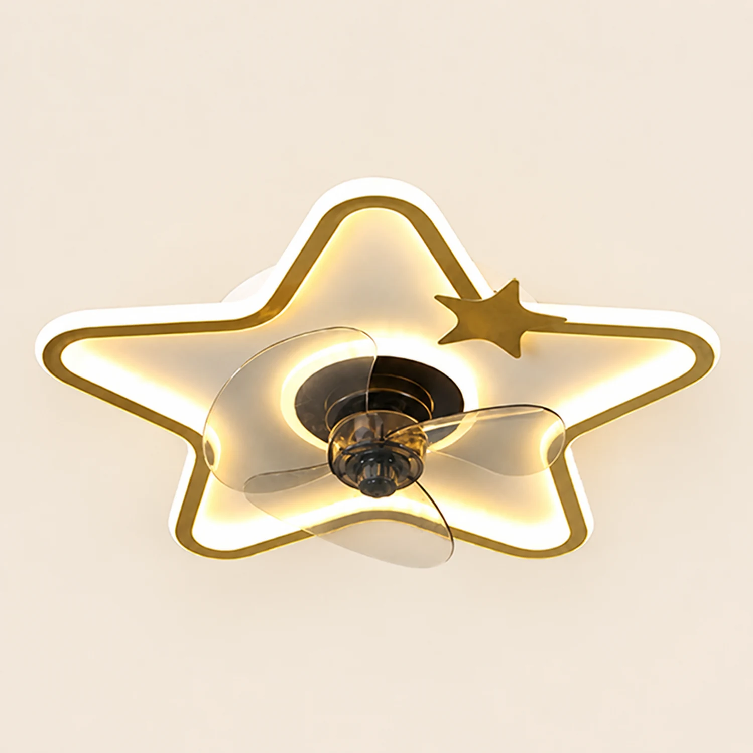 Minori Deckenventilator mit Beleuchtung Wolke & Stern, 3 Farben, ∅52/57CM - Lumpaz