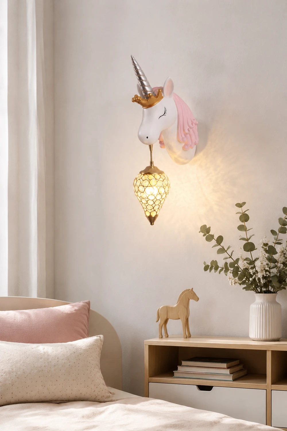Minori Wandlecuhte Einhorn Rosa & Blau, 40/56CM Lang - Lumpaz