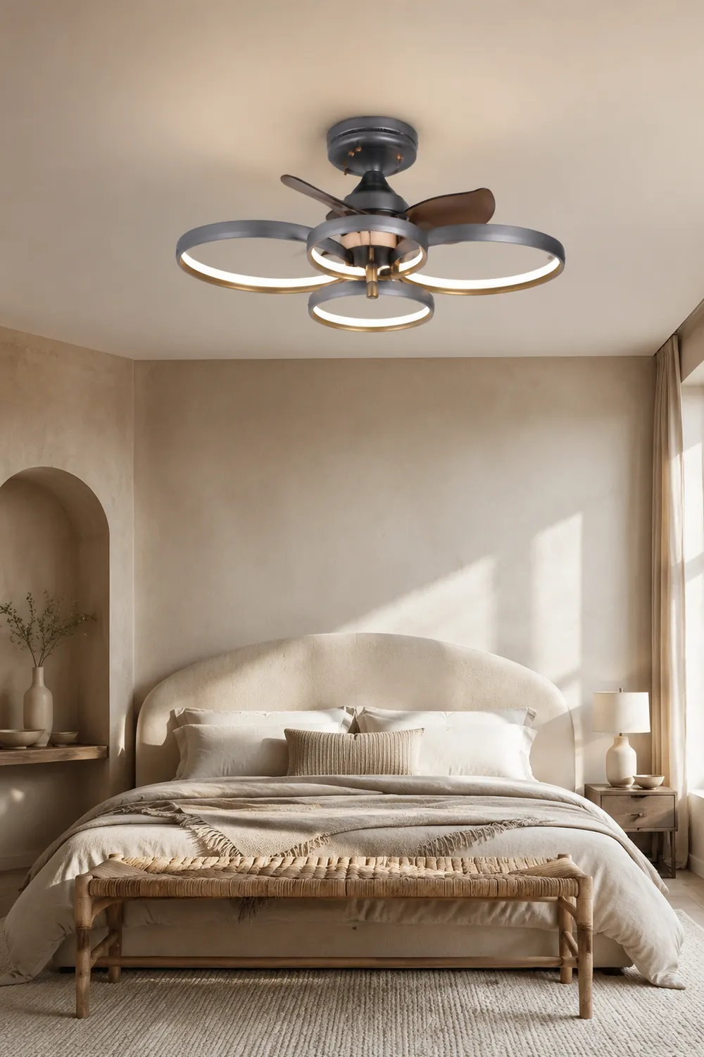 Kelley Deckenventilator mit Beleuchtung Aluminium & Metall, 2/3/4-flammig, ∅65/90CM - Lumpaz