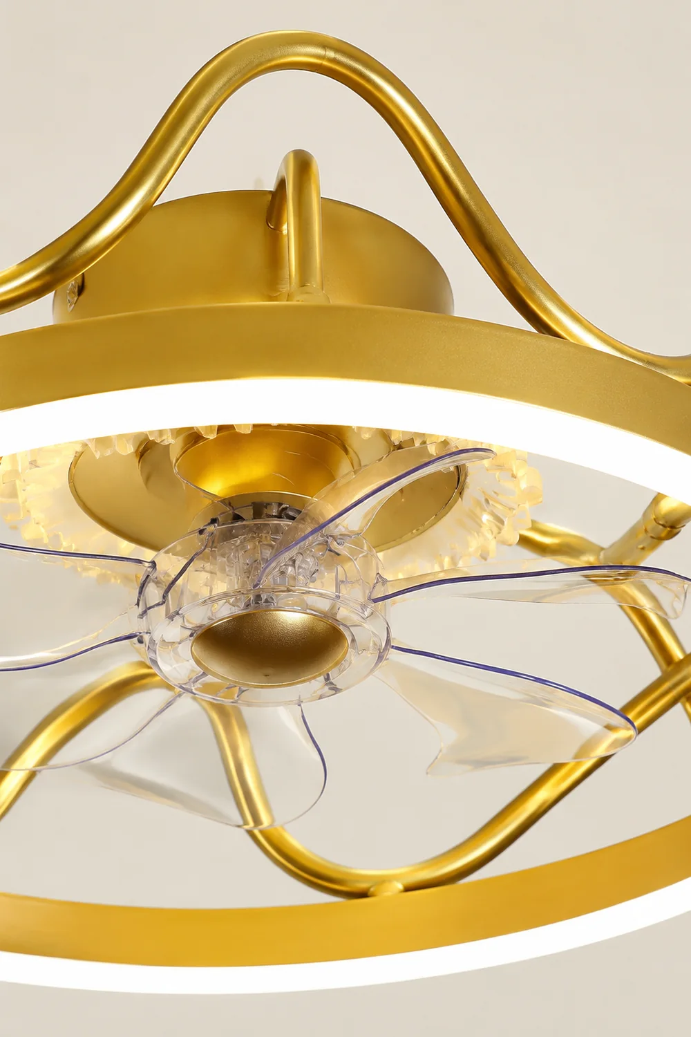 Madina Deckenventilator mit Beleuchtung Krone, 2 Farben, ∅47/56cm - Lumpaz