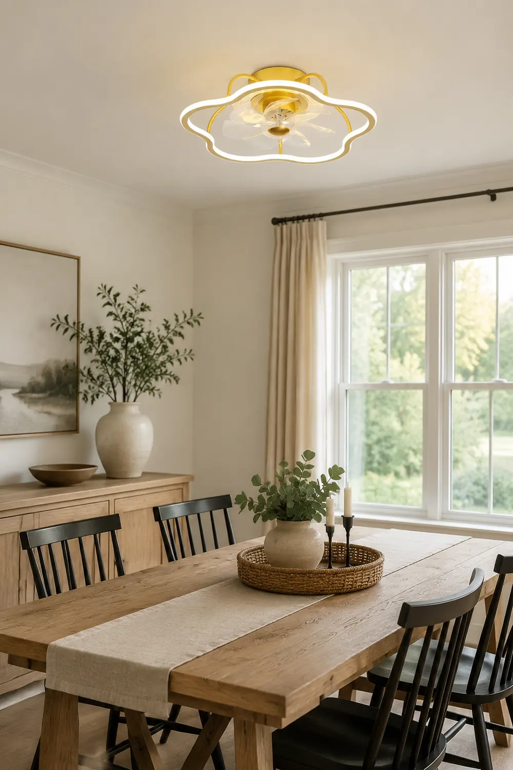 Kelley Deckenventilator mit Beleuchtung Blume Gold, ∅50CM - Lumpaz