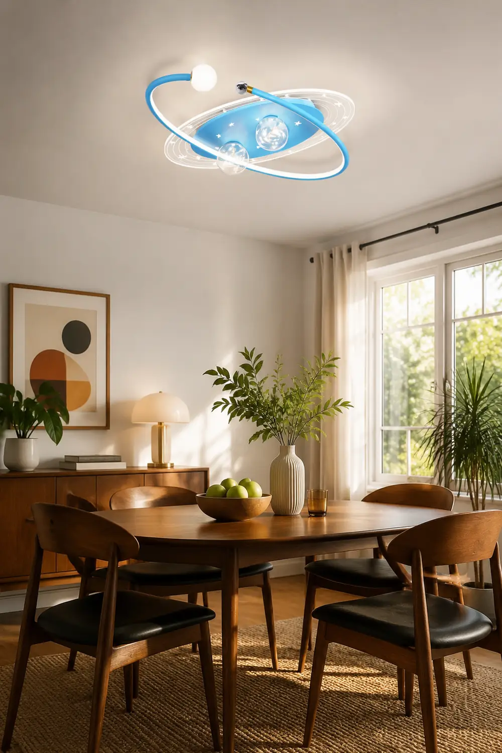 Madina Sternenklar Deckenventilator mit Beleuchtung, 3 Farben, 3/5 flammig, ∅52CM - Lumpaz