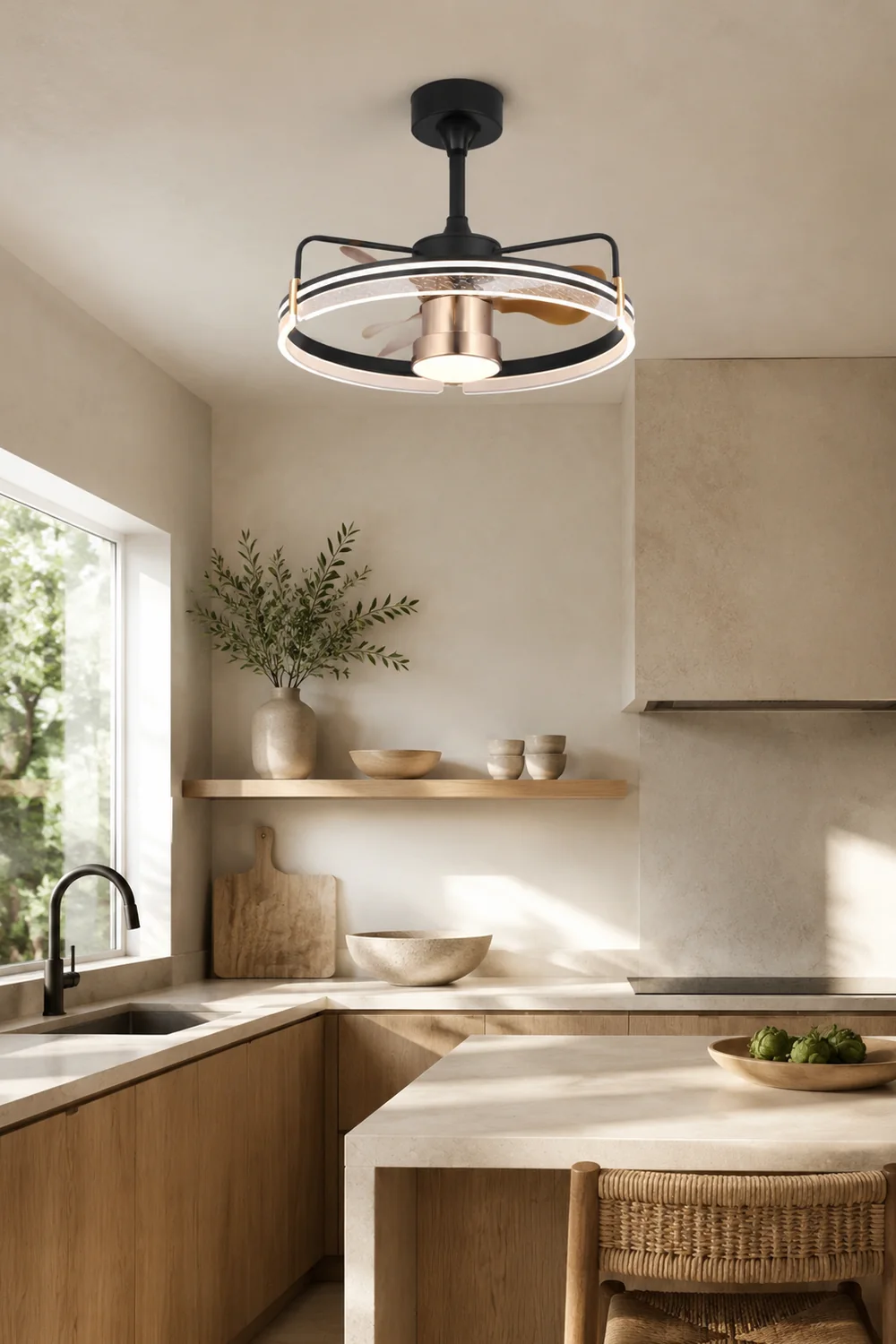 Kelley Deckenventilator mit Beleuchtung Aluminium & Metall, ∅60cm - Lumpaz