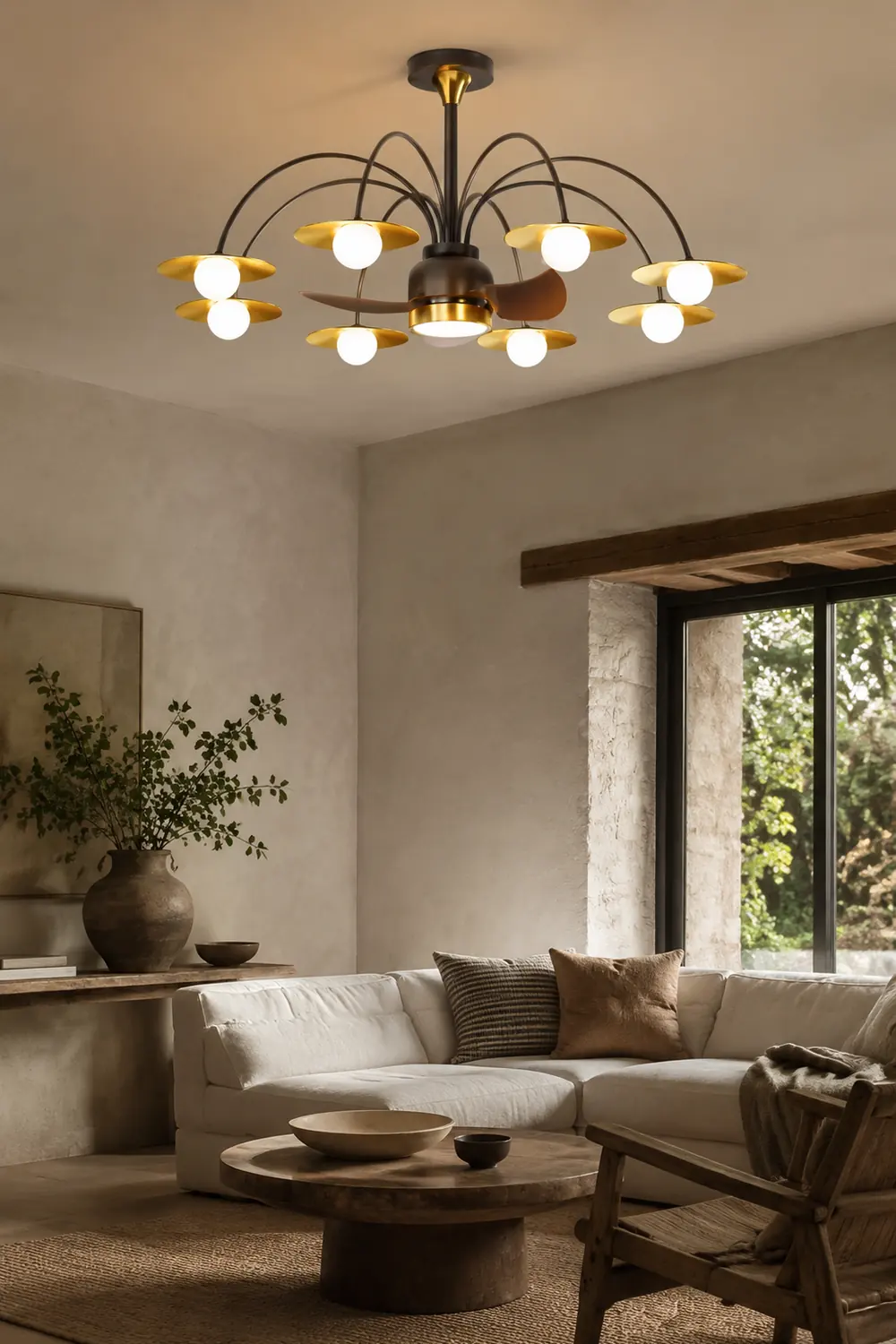 Carins Deckenventilator mit Beleuchtung Aluminium & Metall, ∅110CM - Lumpaz
