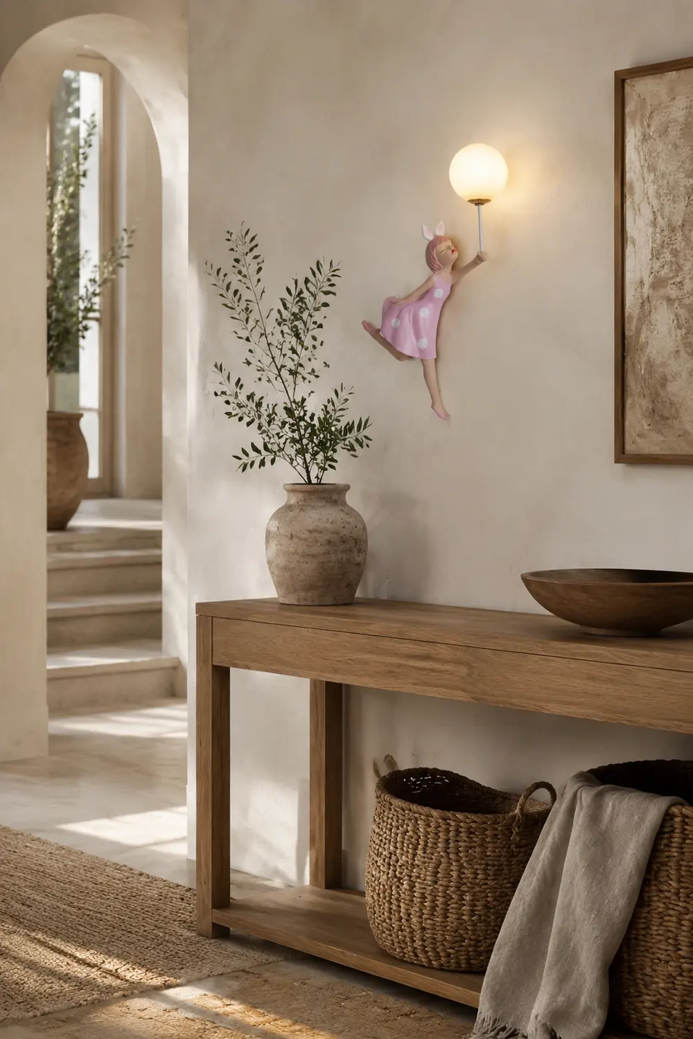 Minori Wandleuchte Rosa, 2 Stile, 49CM Lang - Lumpaz