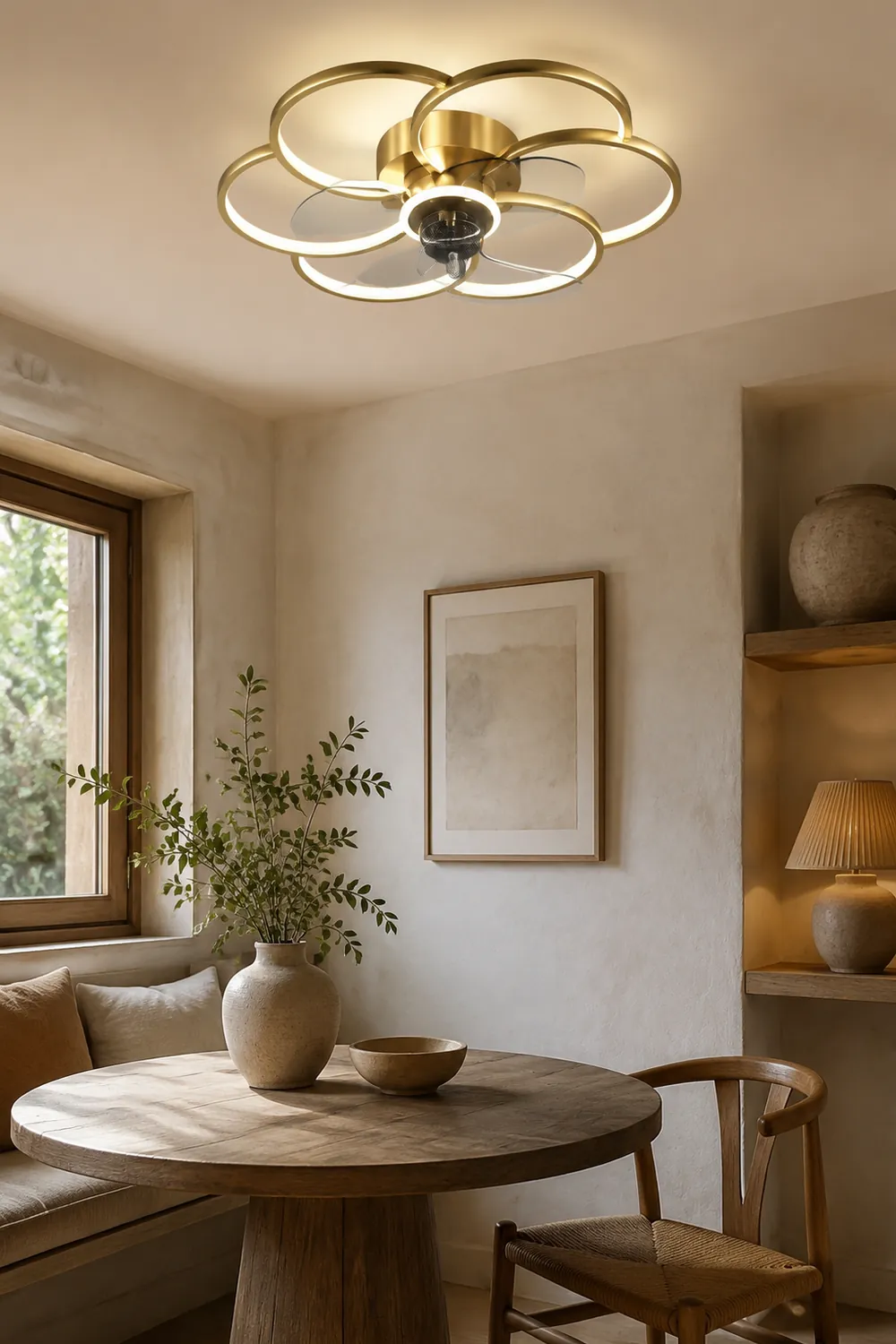 Arisha Deckenventilator mit Beleuchtung, 2 Farben, 4 Stile, ∅51/56/61cm - Lumpaz