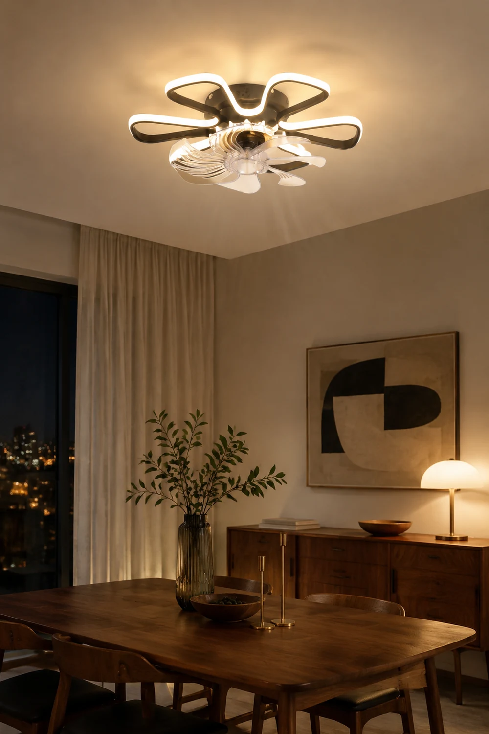 Hana Deckenventilator mit Beleuchtung, 3 Farben, ∅50CM - Lumpaz