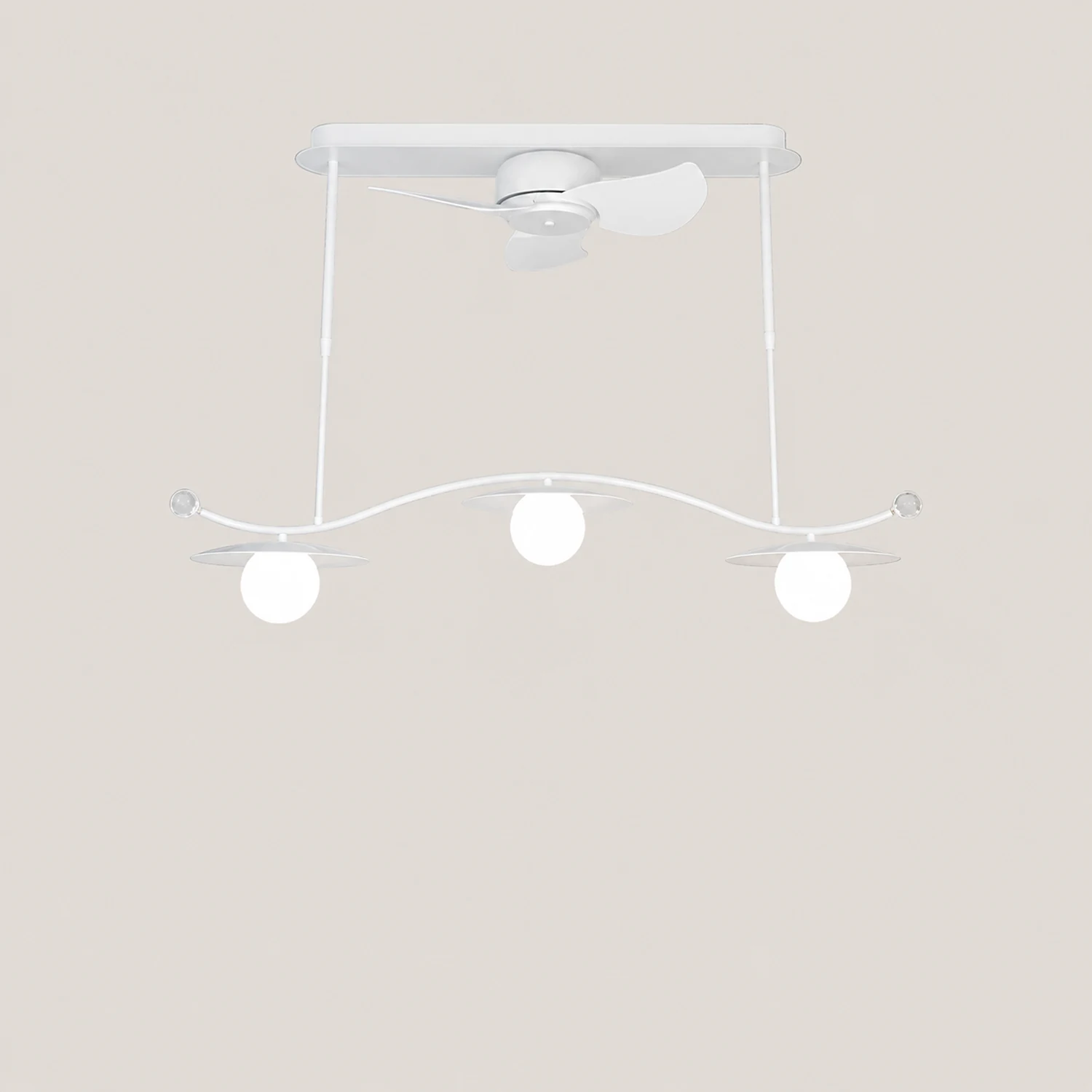 Carins Deckenventilator mit Beleuchtung Weiß, 2 Stile, ∅100/120CM - Lumpaz