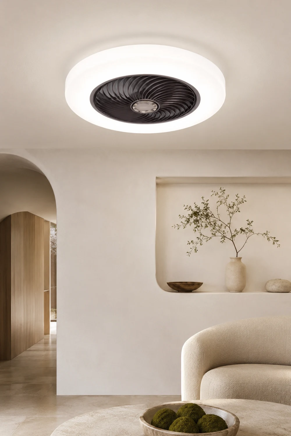 Quinn Deckenventilator mit Beleuchtung, 3 Farben, ∅45/52CM - Lumpaz