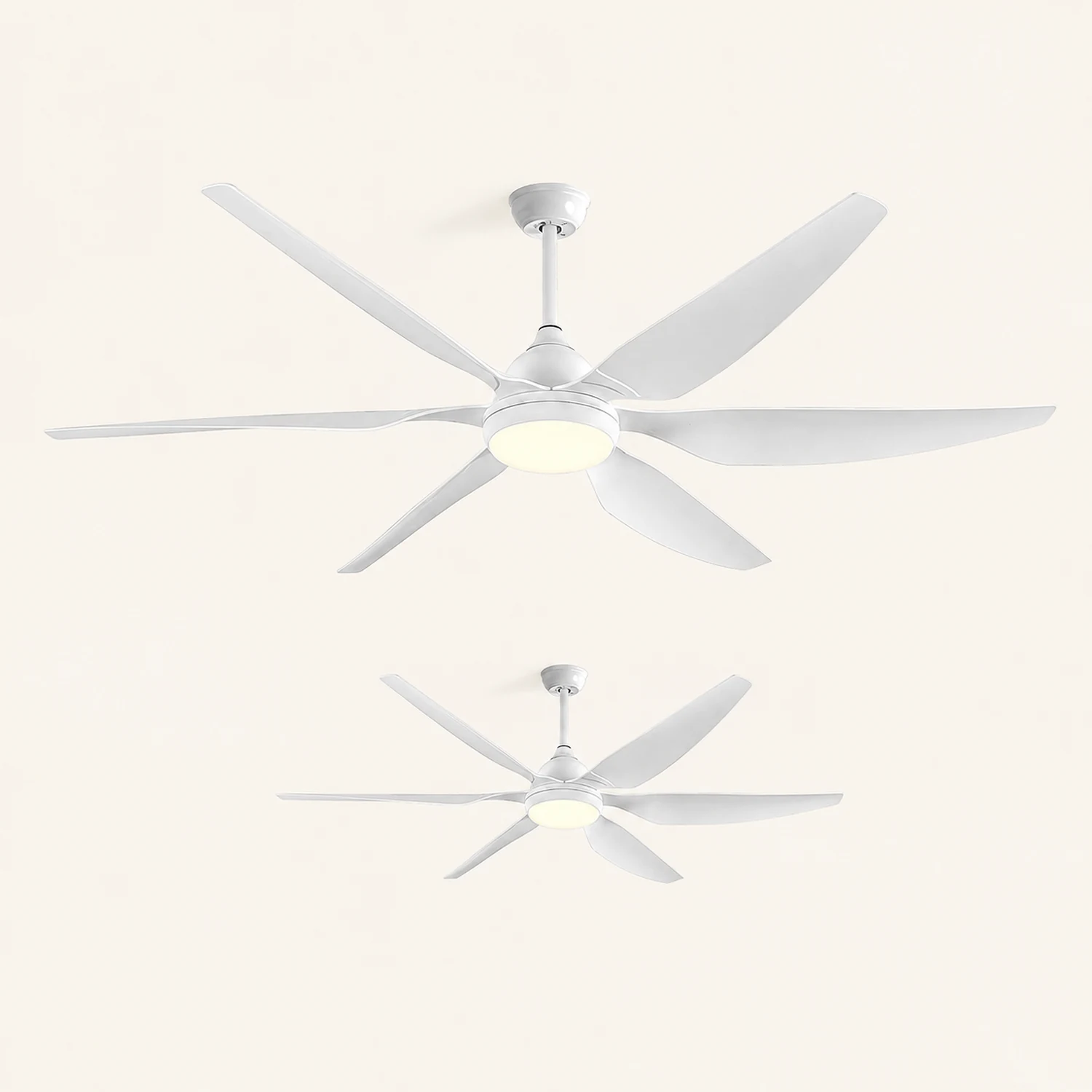 Haydn Deckenventilator mit Beleuchtung Weiß & Schwarz 6-Blatt, ∅137/167CM - Lumpaz