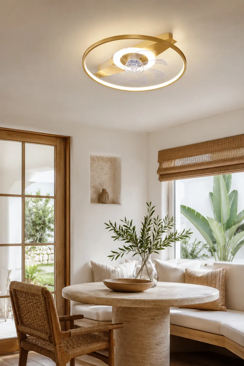 Edge Deckenventilator mit Beleuchtung, 2 Farben, ∅50/52CM - Lumpaz
