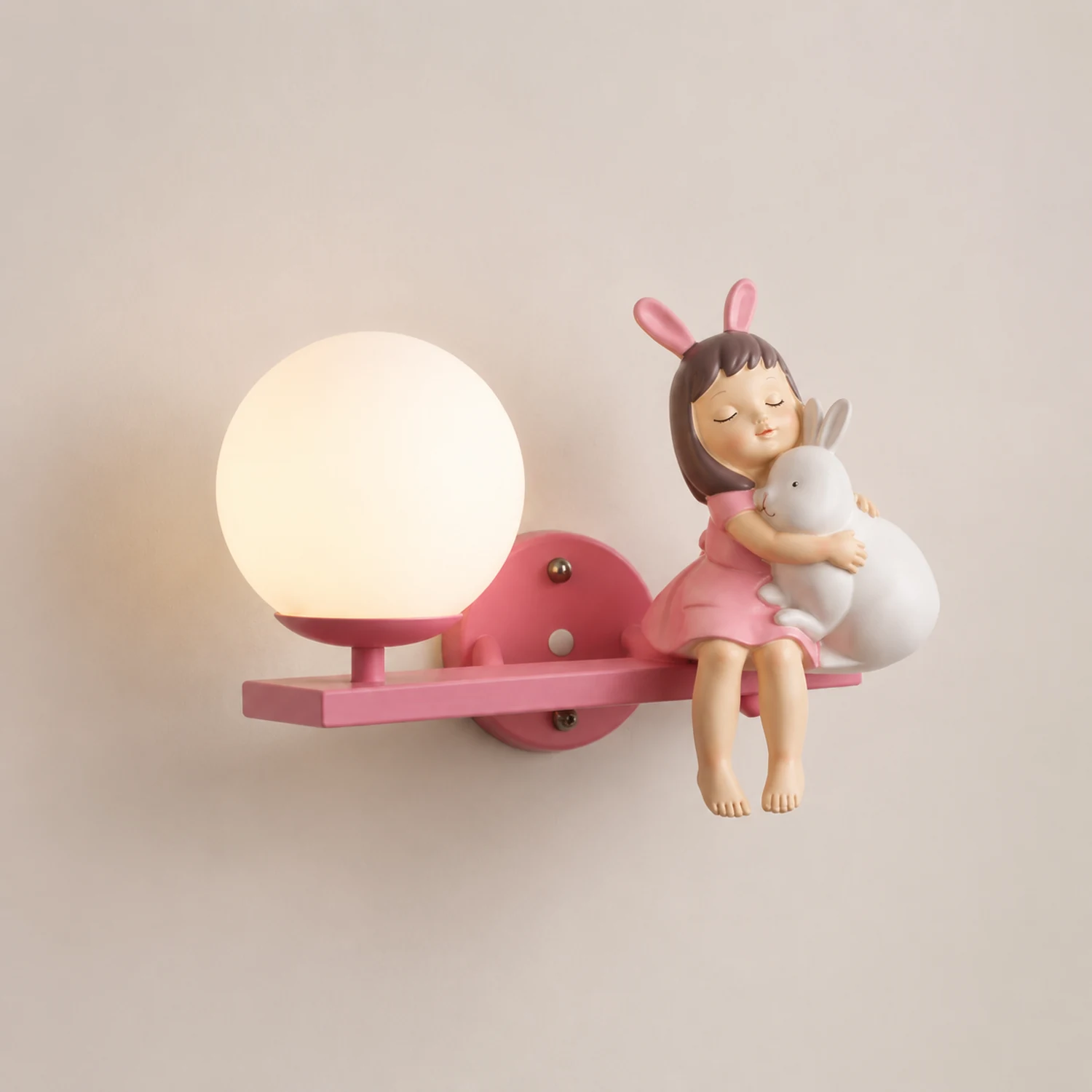 Minori Wandleuchte Weiß & Rosa, 20CM Lang - Lumpaz