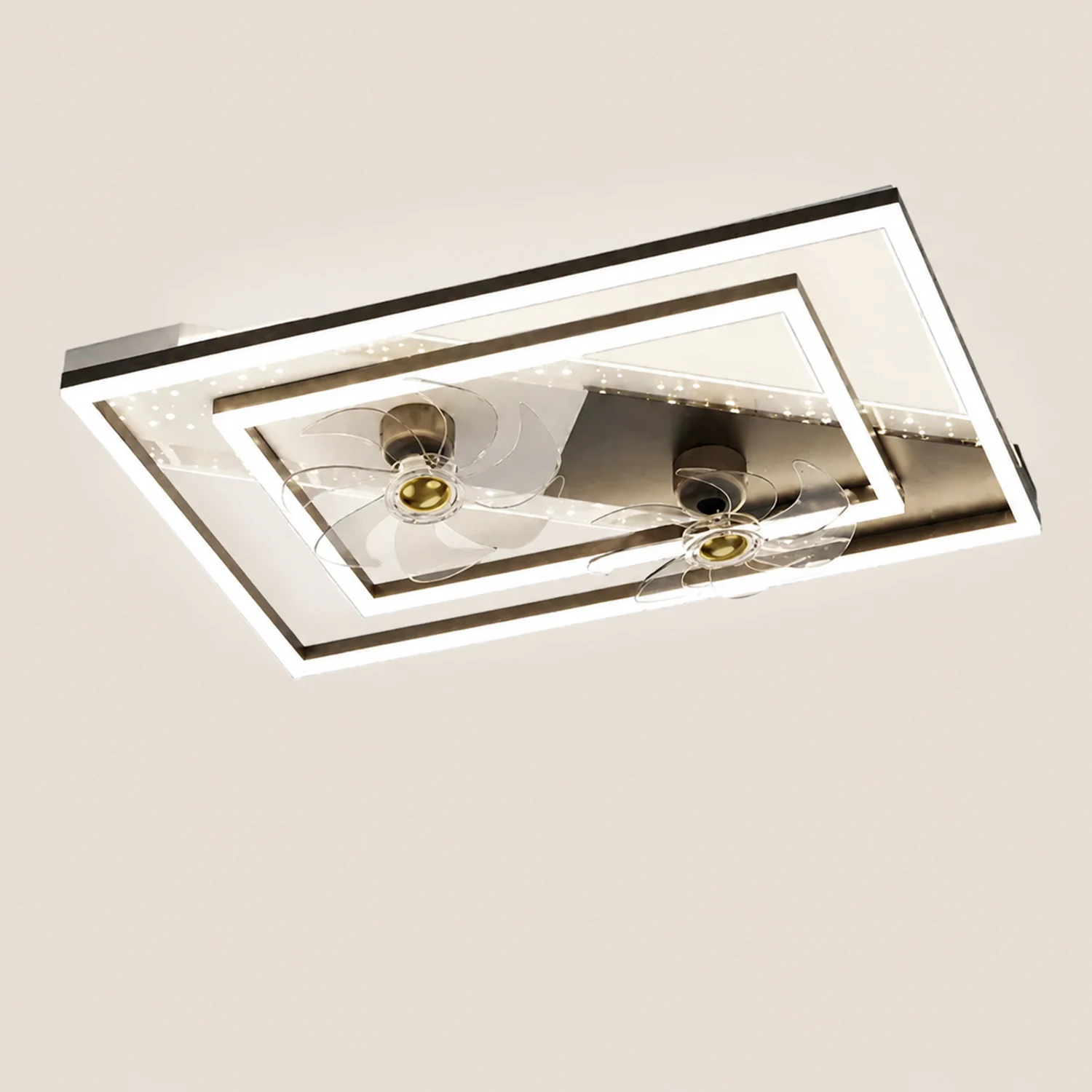 Kelley Deckenventilator mit Beleuchtung Blau & Schwarz, 5 Stile, ∅50/90/110CM - Lumpaz