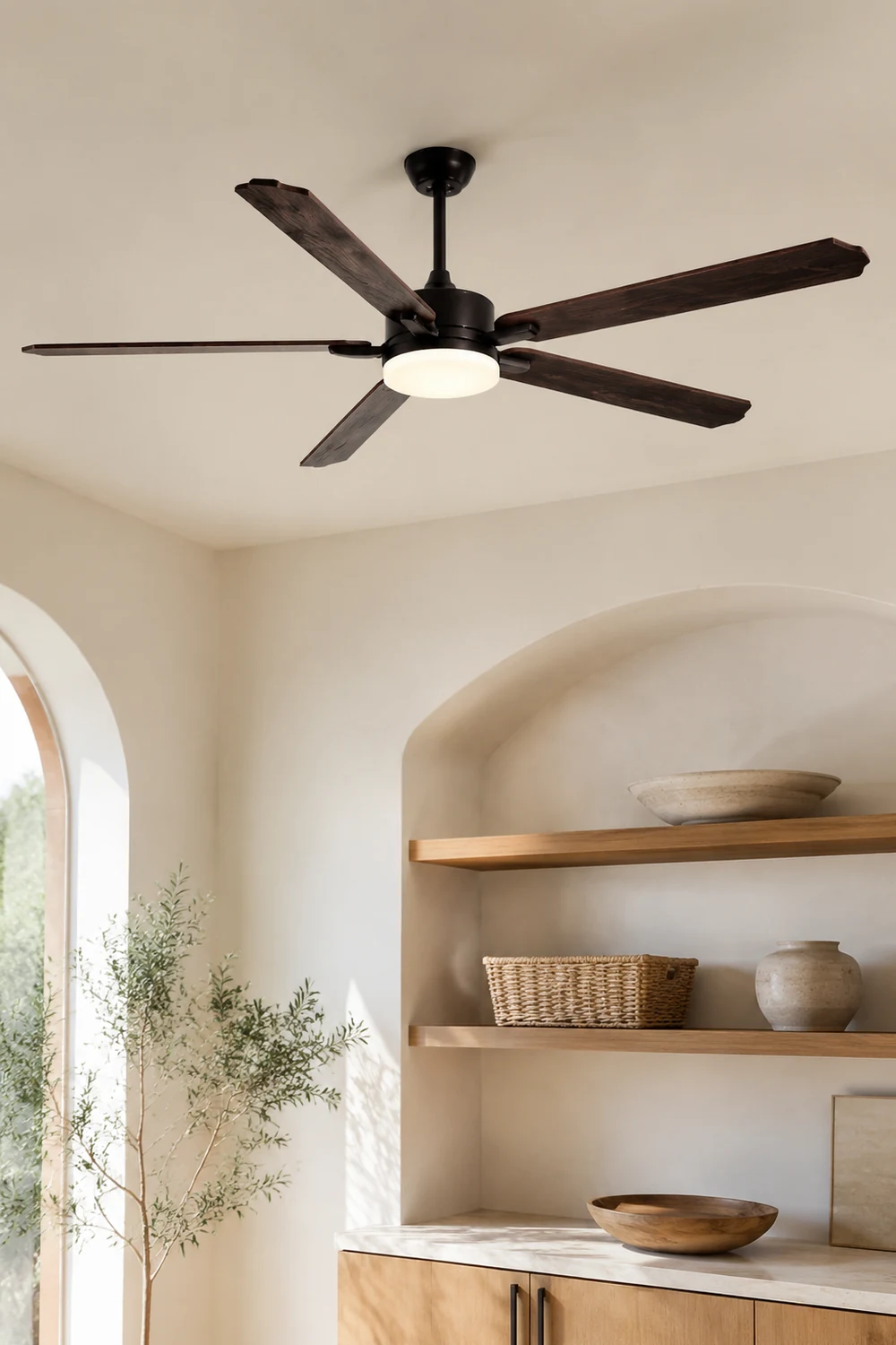 Haydn Deckenventilator mit Beleuchtung Schwarz 6-Blatt, ∅152/193CM - Lumpaz