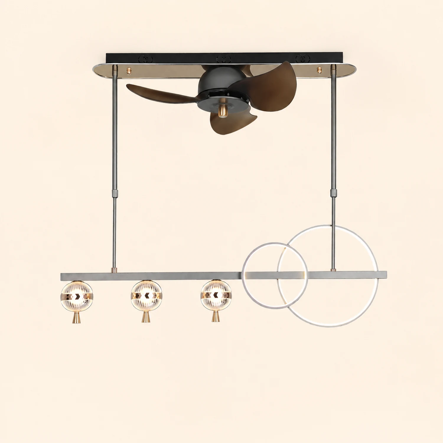 Madina Deckenventilator mit Beleuchtung Aluminium & Metall, ∅110CM - Lumpaz