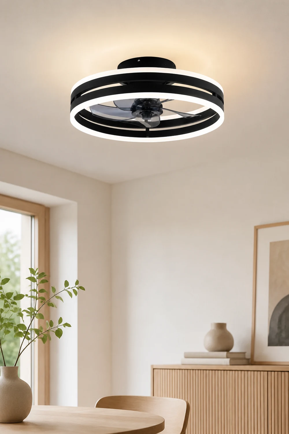 Alessio Deckenventilator mit Beleuchtung Doppel-Layer, 2 Farben, ∅40/50CM - Lumpaz