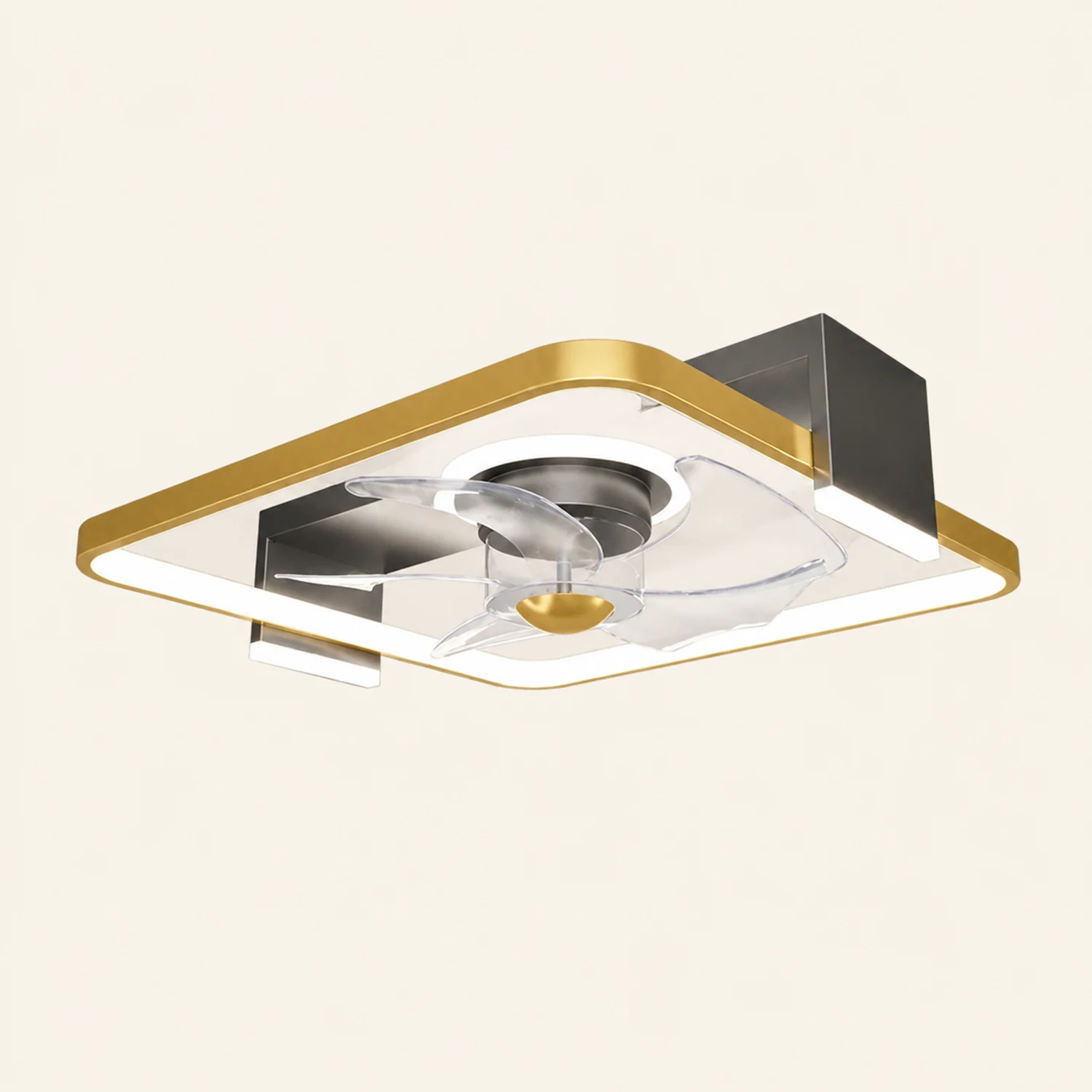 Kelley Deckenventilator mit Beleuchtung Gold, 3 Stile, ∅45/62/110CM - Lumpaz