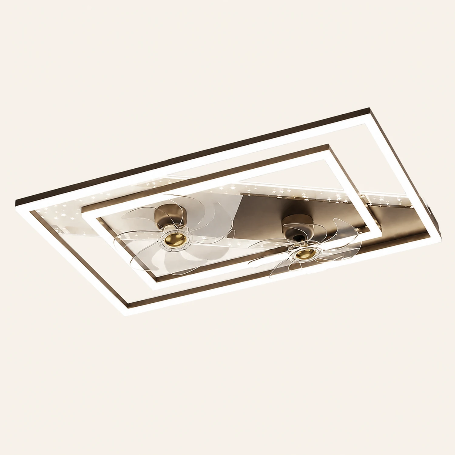 Kelley Deckenventilator mit Beleuchtung Blau & Schwarz, 5 Stile, ∅50/90/110CM - Lumpaz