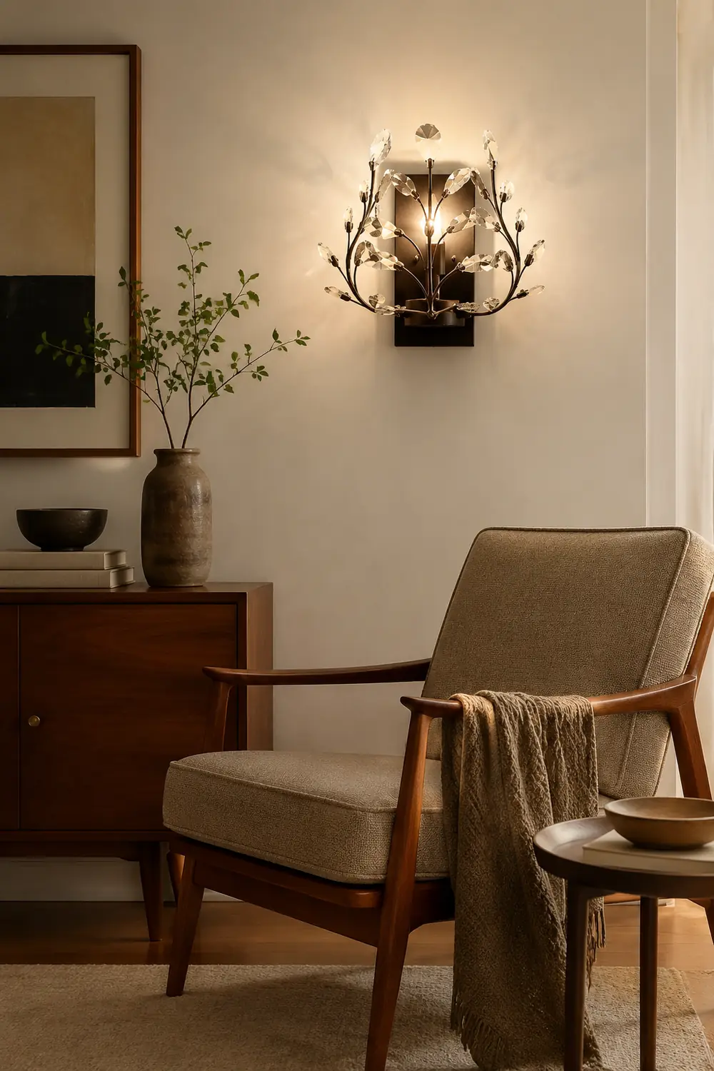 Einkopf-Kristall-Wandlampe, europäisch, für Wohnzimmer, Schlafzimmer, Nachttisch - Lumpaz