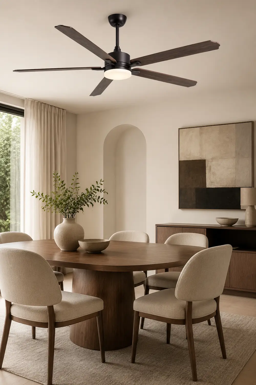 Haydn Deckenventilator mit Beleuchtung Schwarz 6-Blatt, ∅152/193CM - Lumpaz