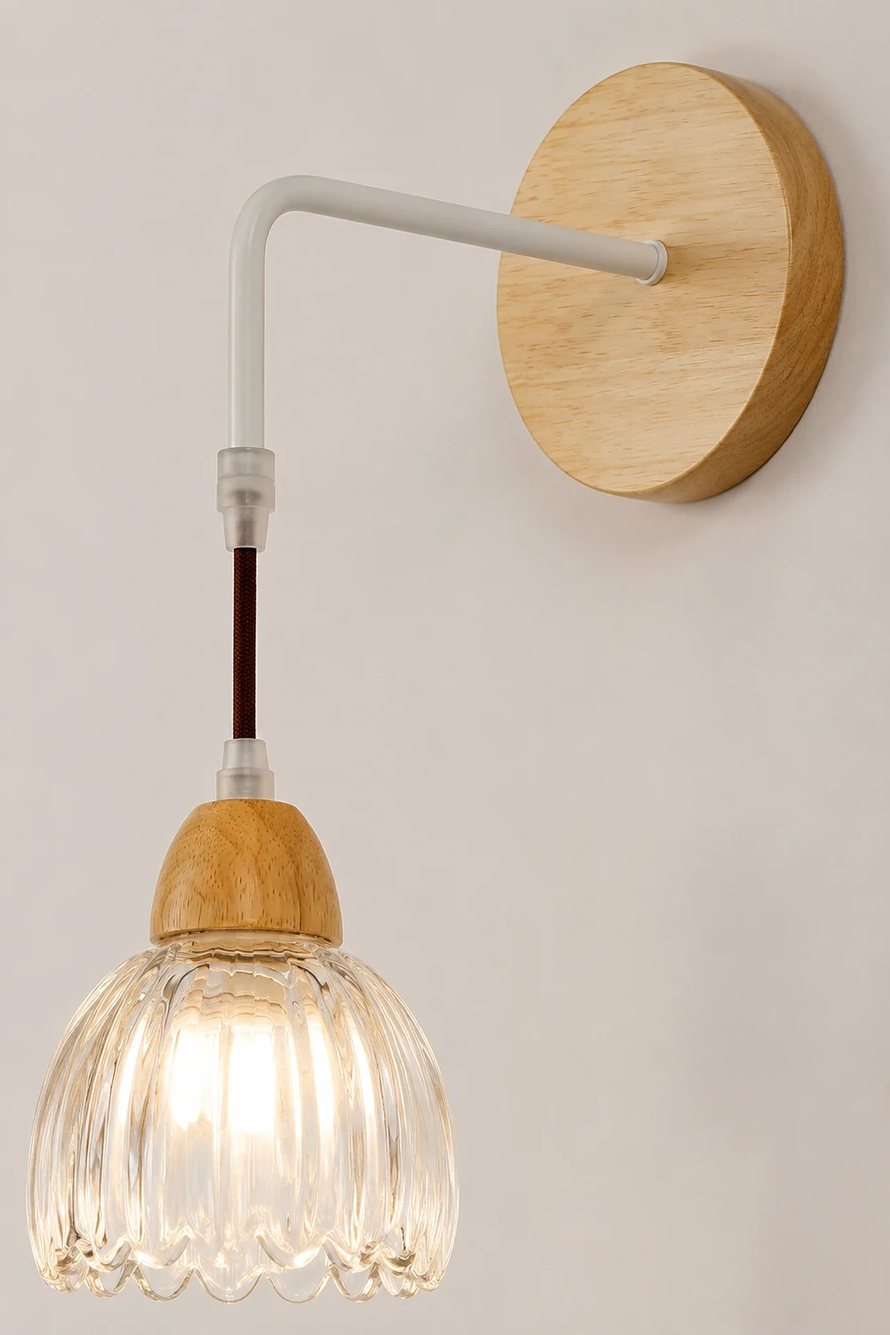 Lily Spiegelfront Wandleuchte Blume, Holz, ∅14CM - Lumpaz