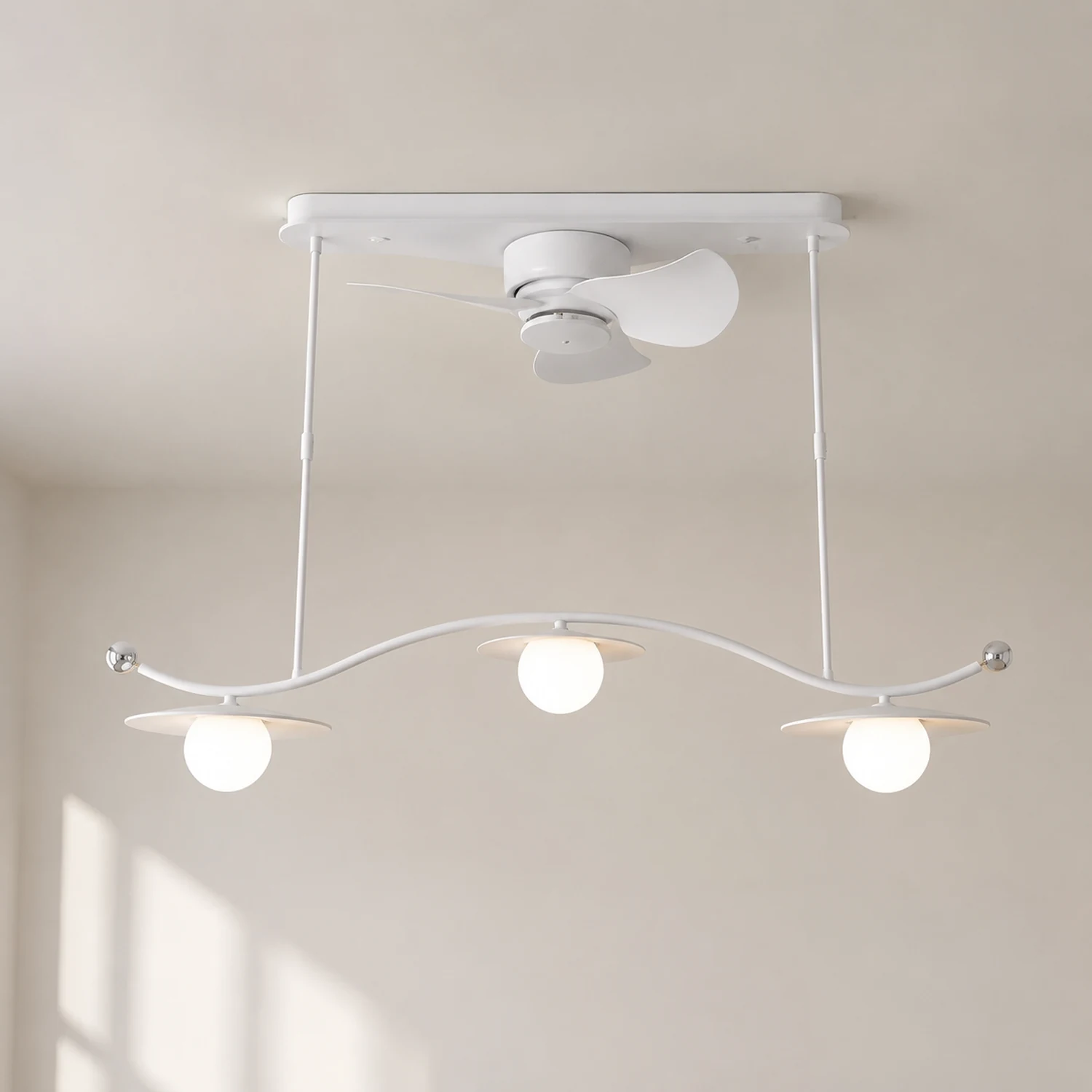 Carins Deckenventilator mit Beleuchtung Weiß, 2 Stile, ∅100/120CM - Lumpaz
