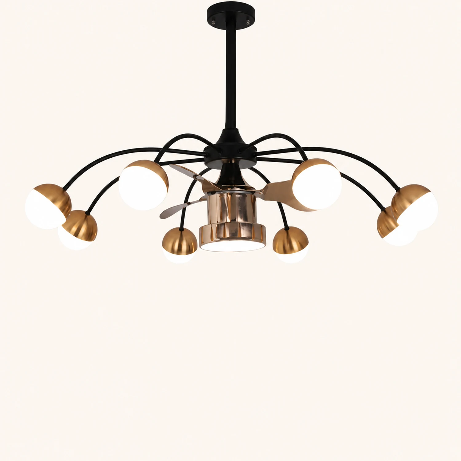 Valentina Deckenventilator mit Beleuchtung Aluminium & Metall, 8-flammig, ∅93CM - Lumpaz