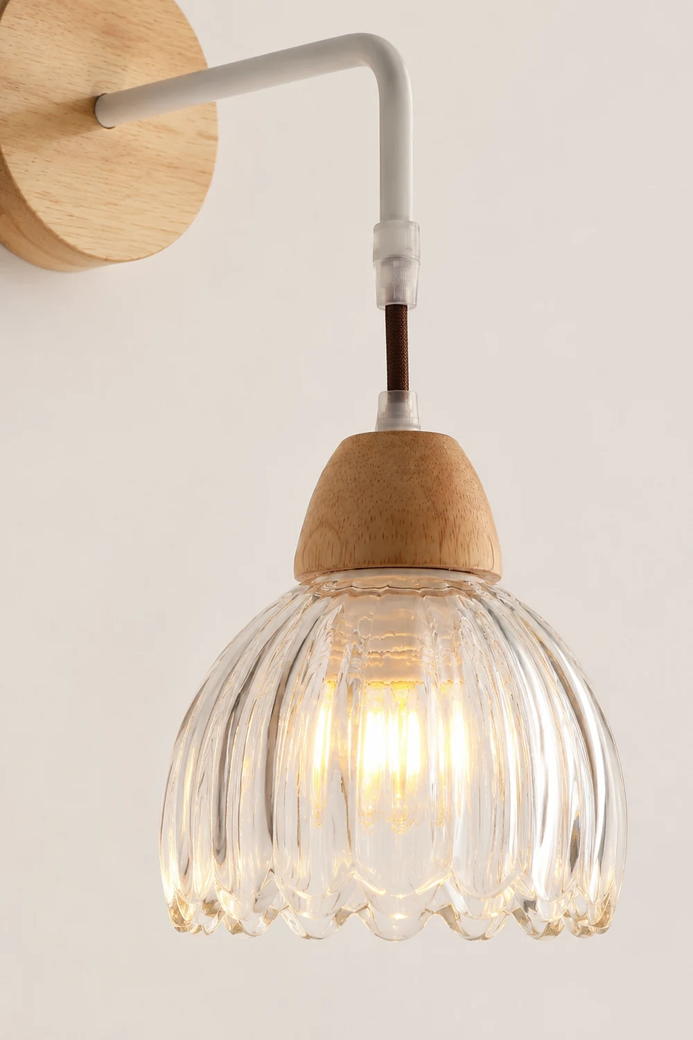 Lily Spiegelfront Wandleuchte Blume, Holz, ∅14CM - Lumpaz