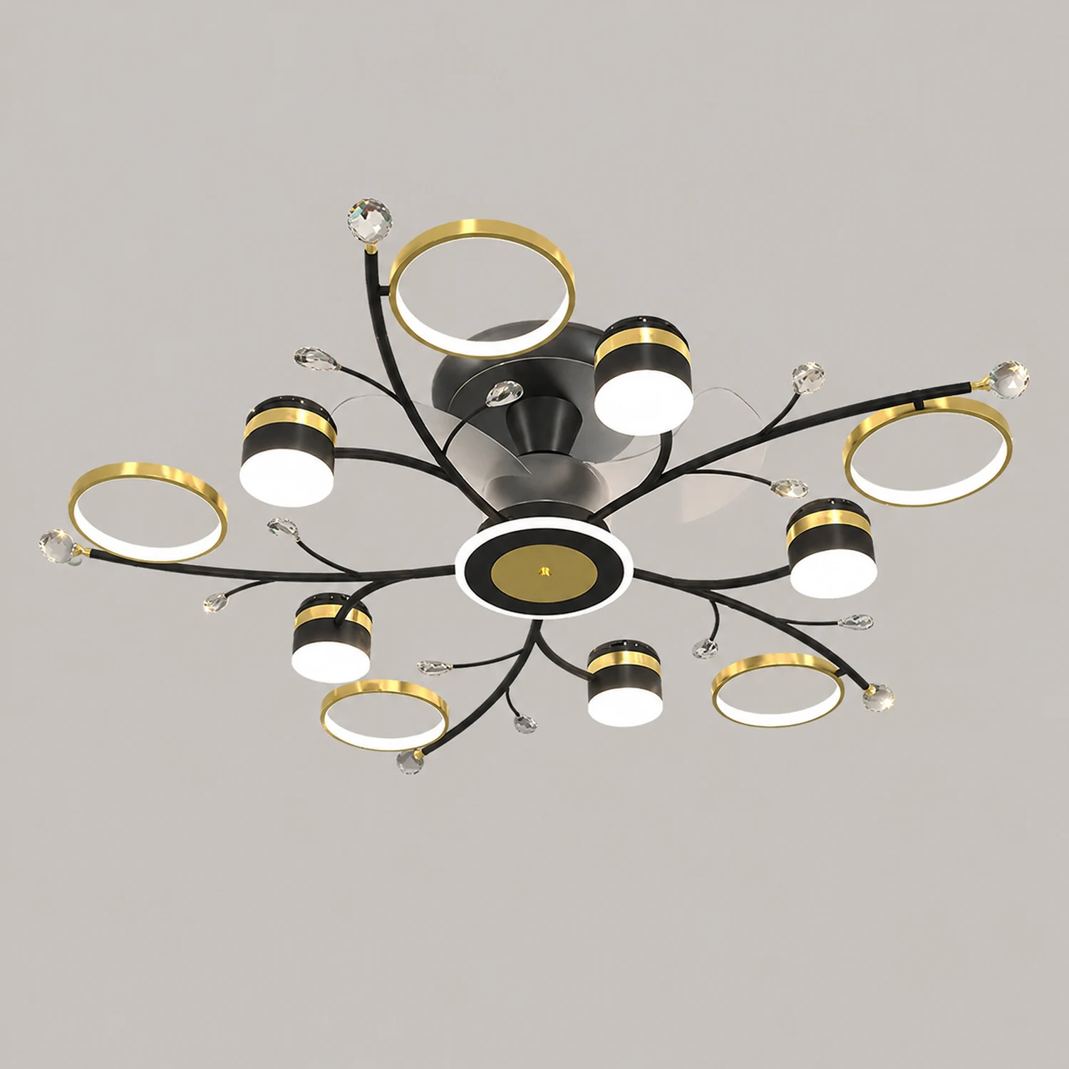 Madina Deckenventilator mit Beleuchtung, 6/8/10-flammig, ∅80/120CM - Lumpaz