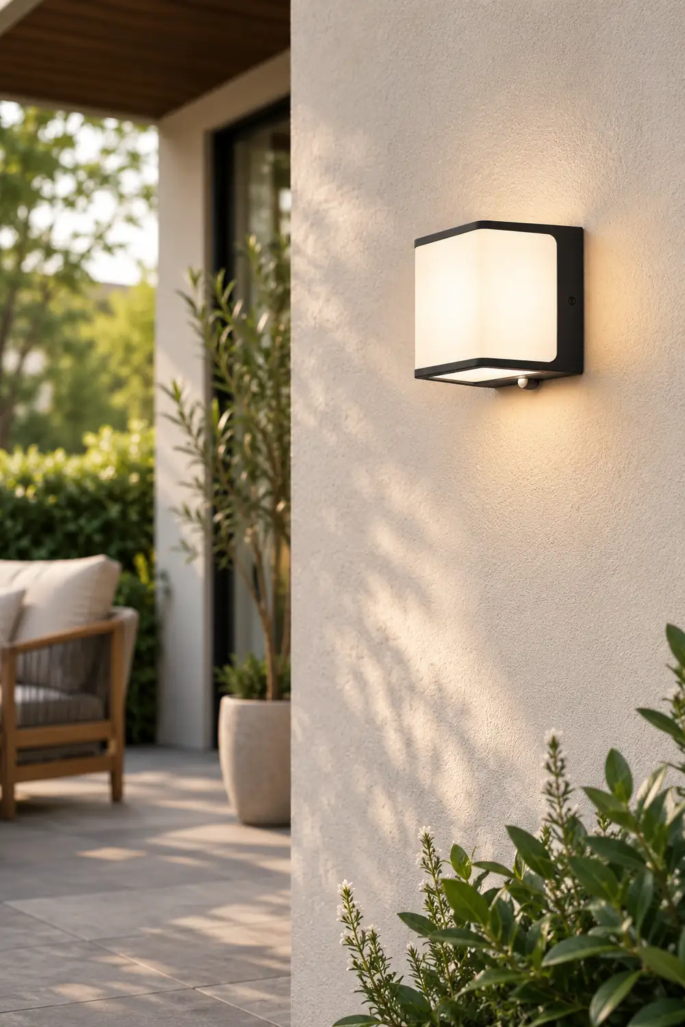 Orr Außenwandleuchte Solar Sensor Schwarz & Weiß, 10CM/15CM/35CM Lang - Lumpaz