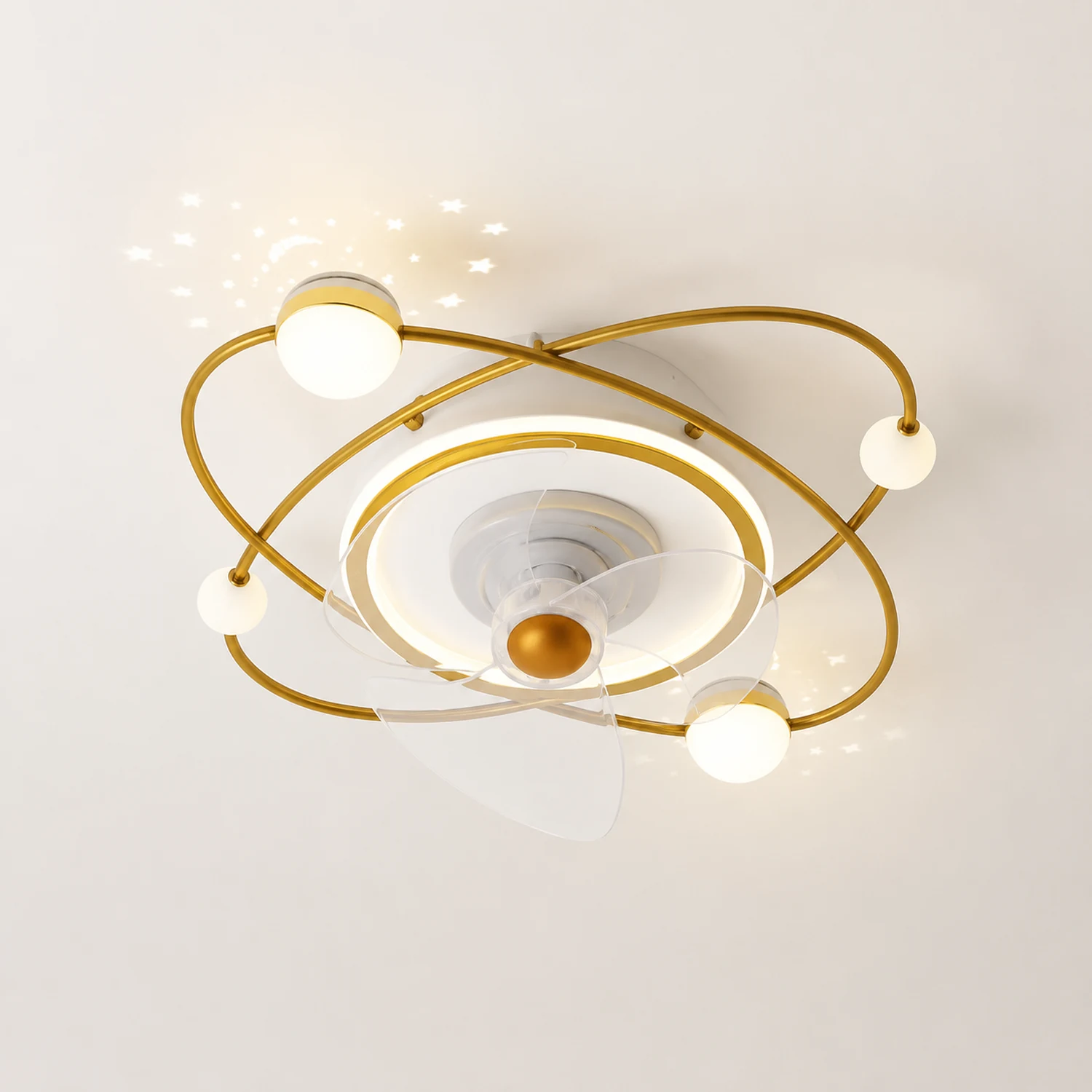 Madina Deckenventilator mit Beleuchtung Stern 3-Blatt, 2 Farben, ∅60CM - Lumpaz