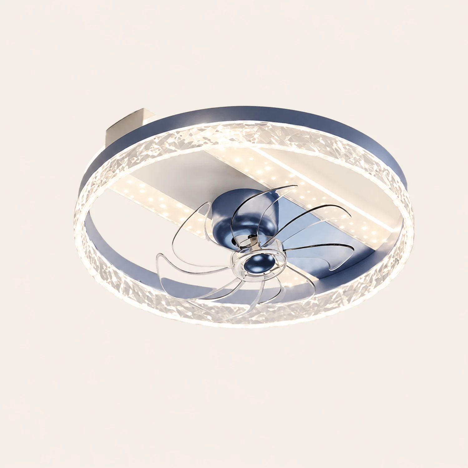 Kelley Deckenventilator mit Beleuchtung Blau & Schwarz, 5 Stile, ∅50/90/110CM - Lumpaz