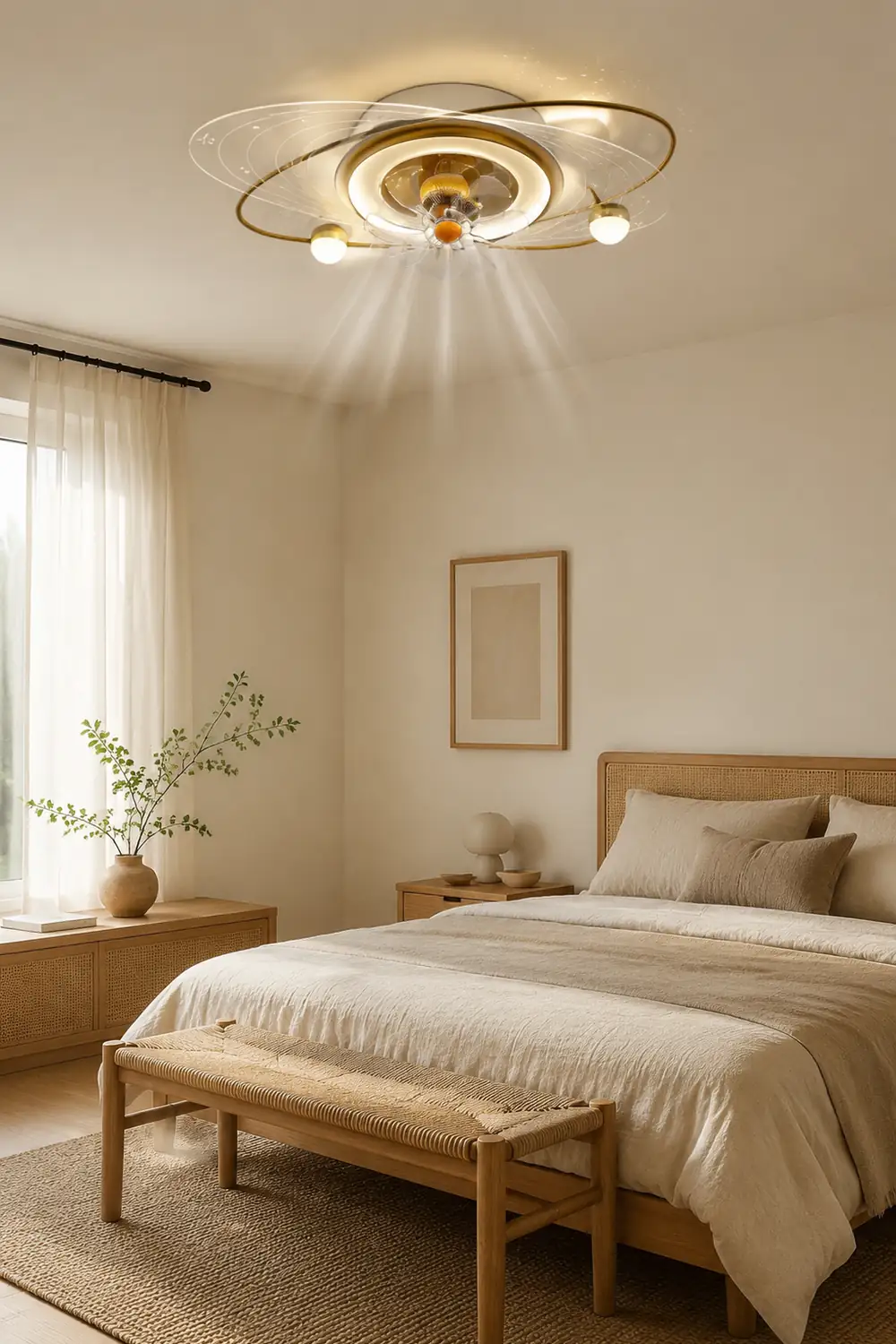 Madina Deckenventilator mit Beleuchtung, 3 Stile, ∅55/60CM - Lumpaz