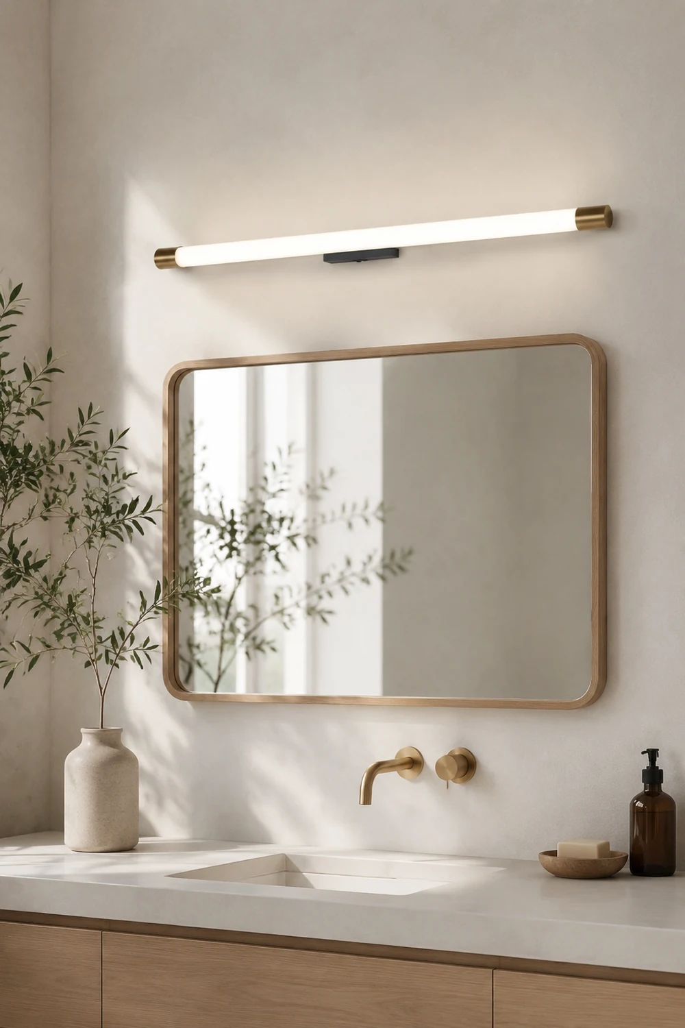 Edge Spiegelfront Wandleuchte Gold，60CM/90CM/119CM lang - Lumpaz