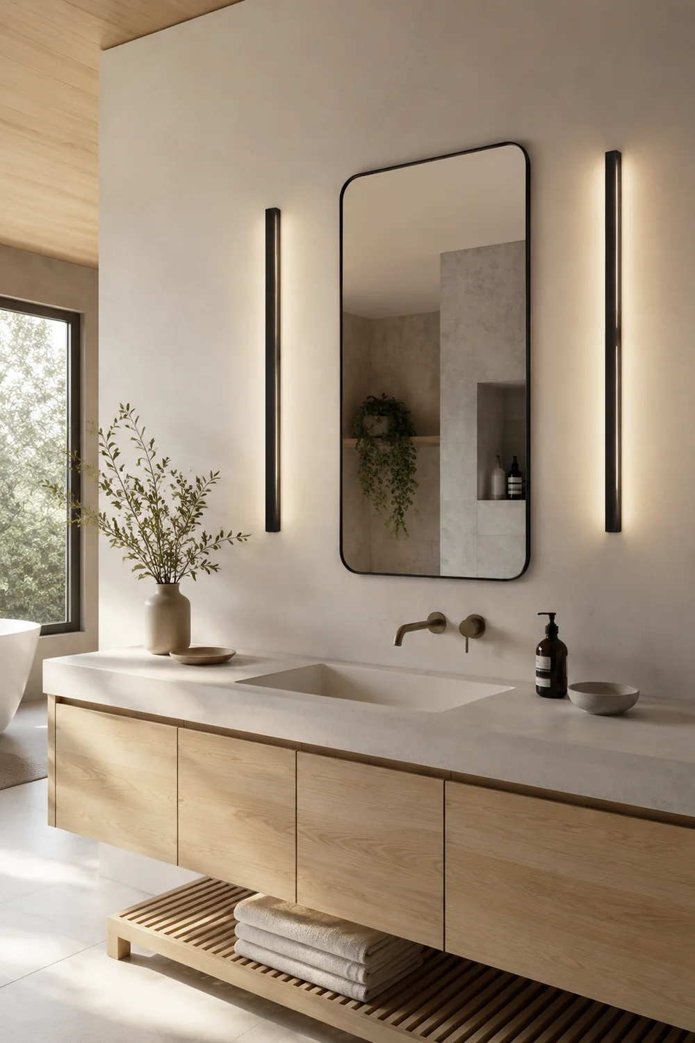 Edge Bar Spiegelfront Wandleuchte Schwarz，61CM/80CM/99CM/119CM lang - Lumpaz