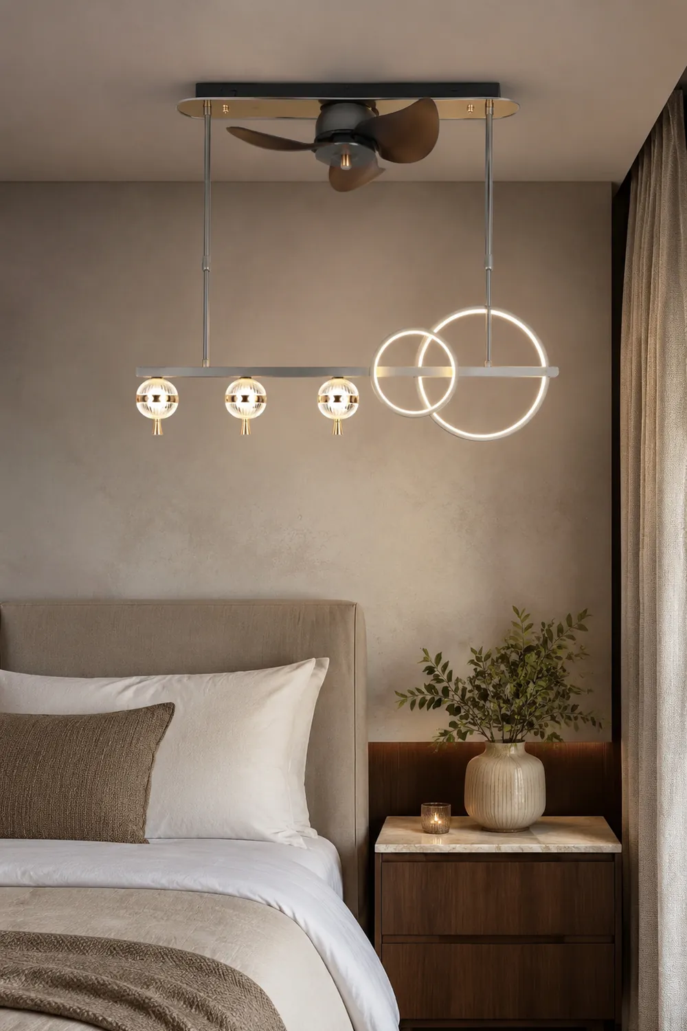Madina Deckenventilator mit Beleuchtung Aluminium & Metall, ∅110CM - Lumpaz
