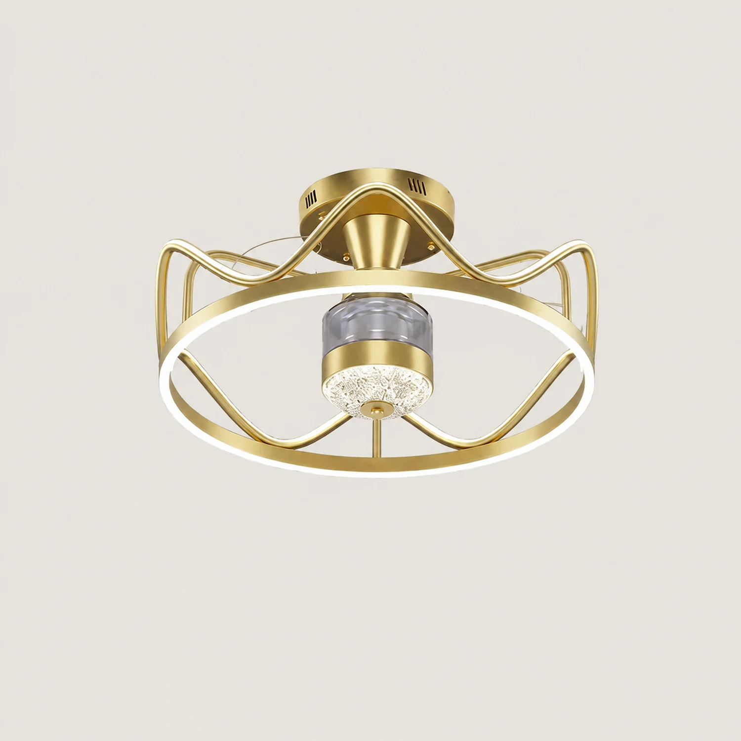 Kelley Deckenventilator mit Beleuchtung Gold & Schwarz, ∅65CM - Lumpaz