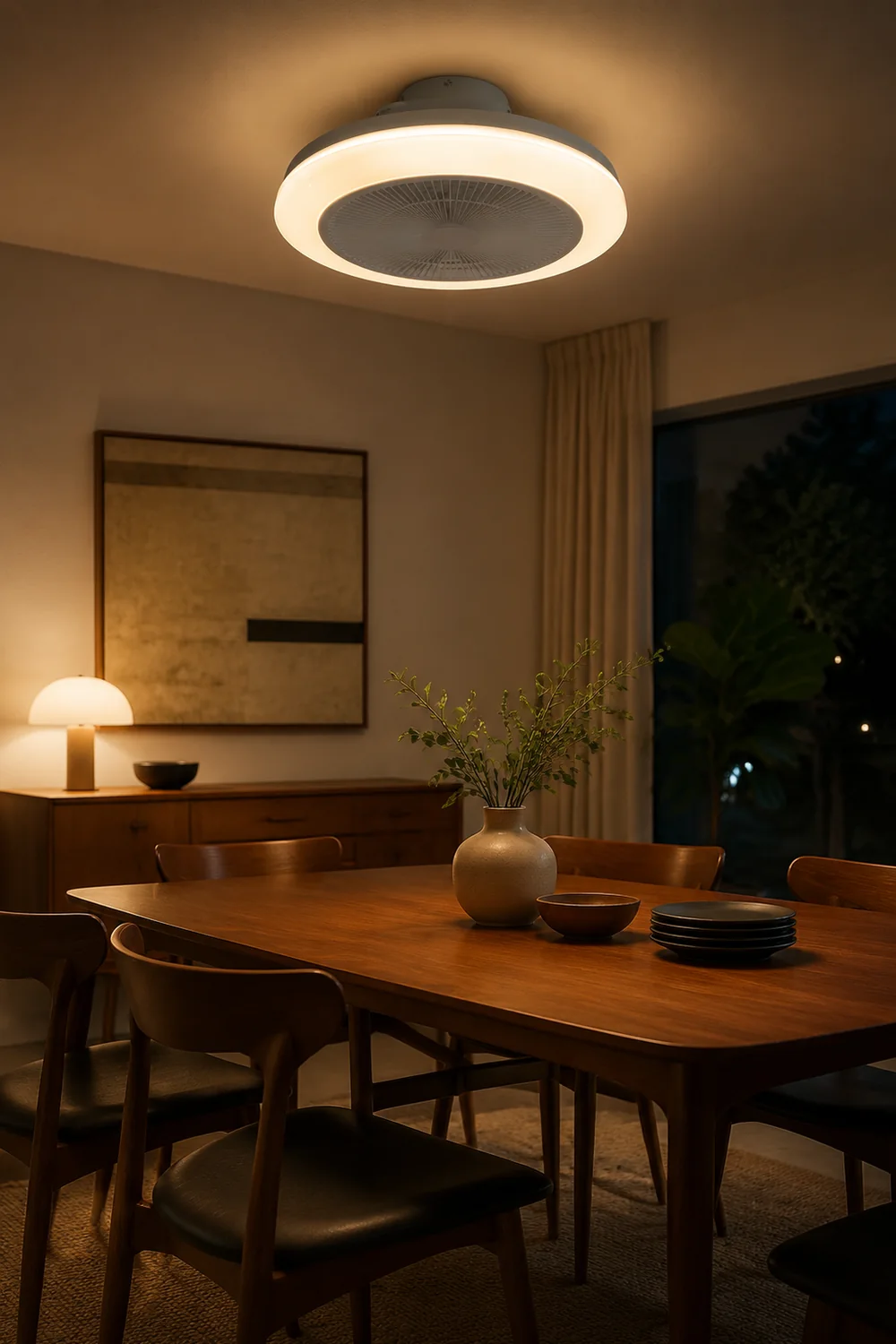 Morandi Deckenventilator mit Beleuchtung RGB-Bluetooth, ∅48cm - Lumpaz