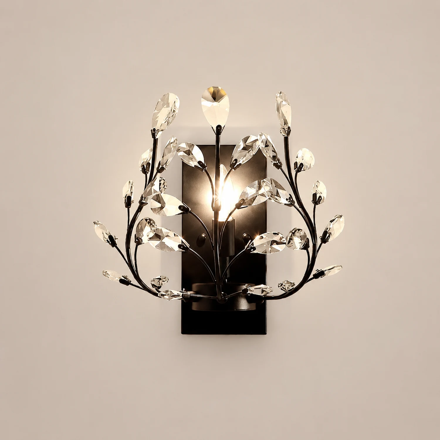 Einkopf-Kristall-Wandlampe, europäisch, für Wohnzimmer, Schlafzimmer, Nachttisch - Lumpaz