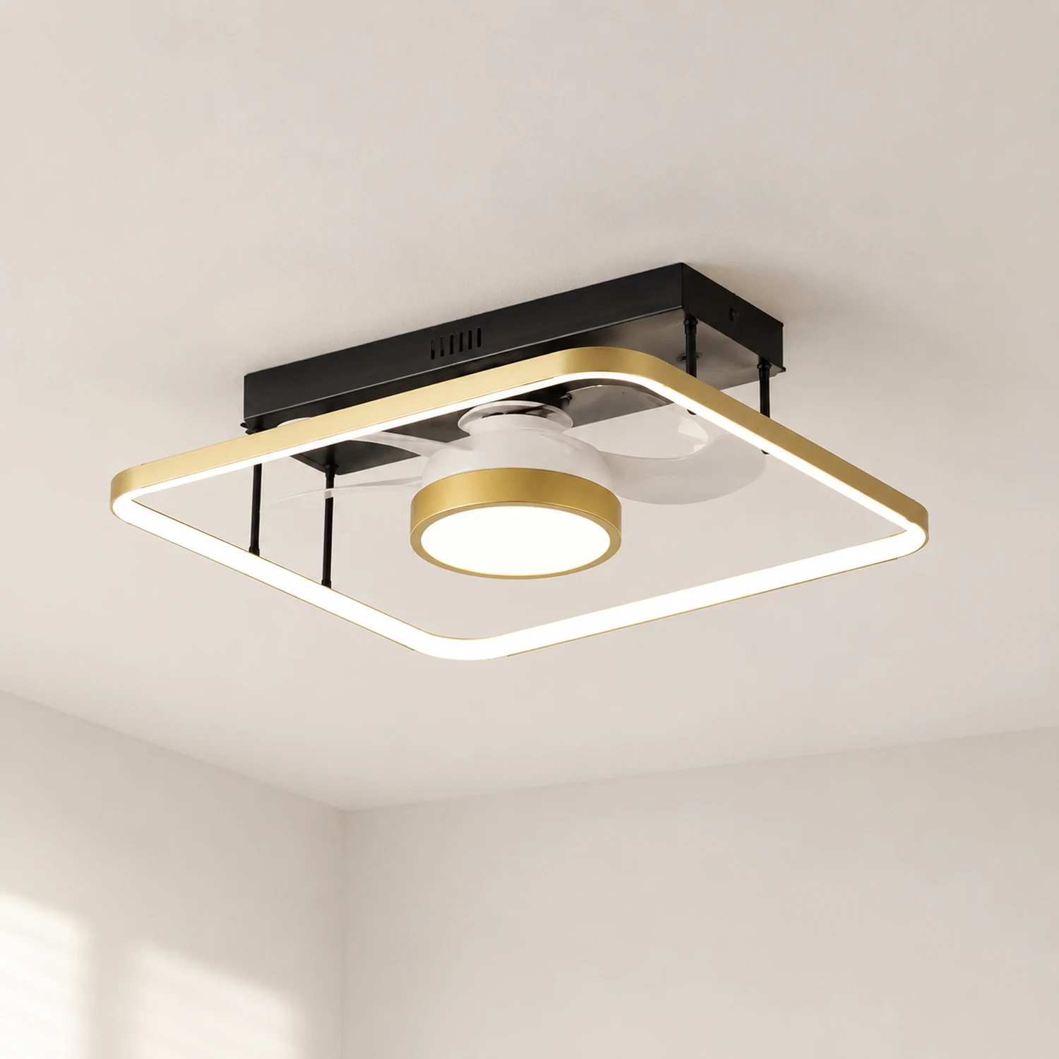 Kelley Deckenventilator mit Beleuchtung Gold, 3 Stile, ∅45/62/110CM - Lumpaz