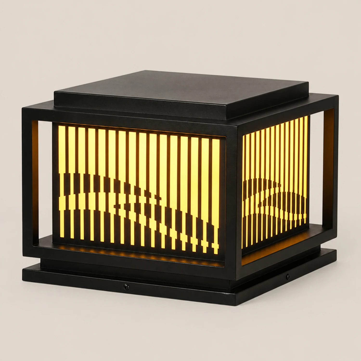 Riley Außensockelleuchte Schwarz, Wellen, Breite 23/28/38/46CM - Lumpaz
